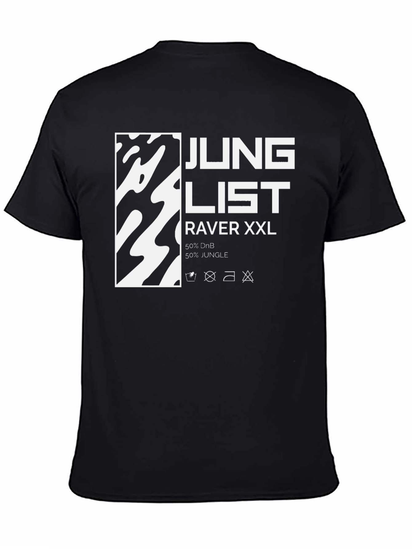 Black Junglist Raver XXL Black Graphic T-Shirt view 4