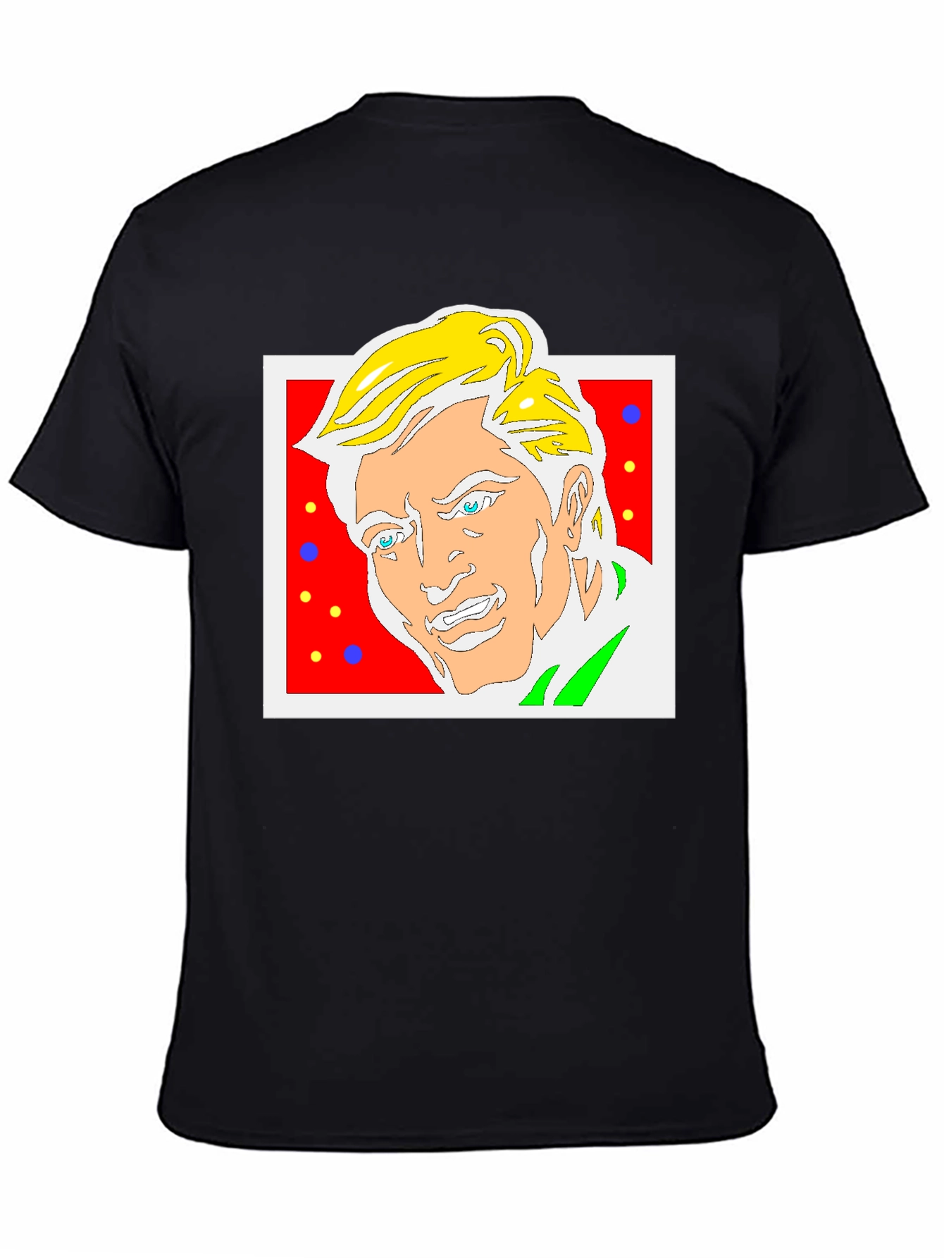 Black Funky Cartoon Portrait Graphic Tee view 4