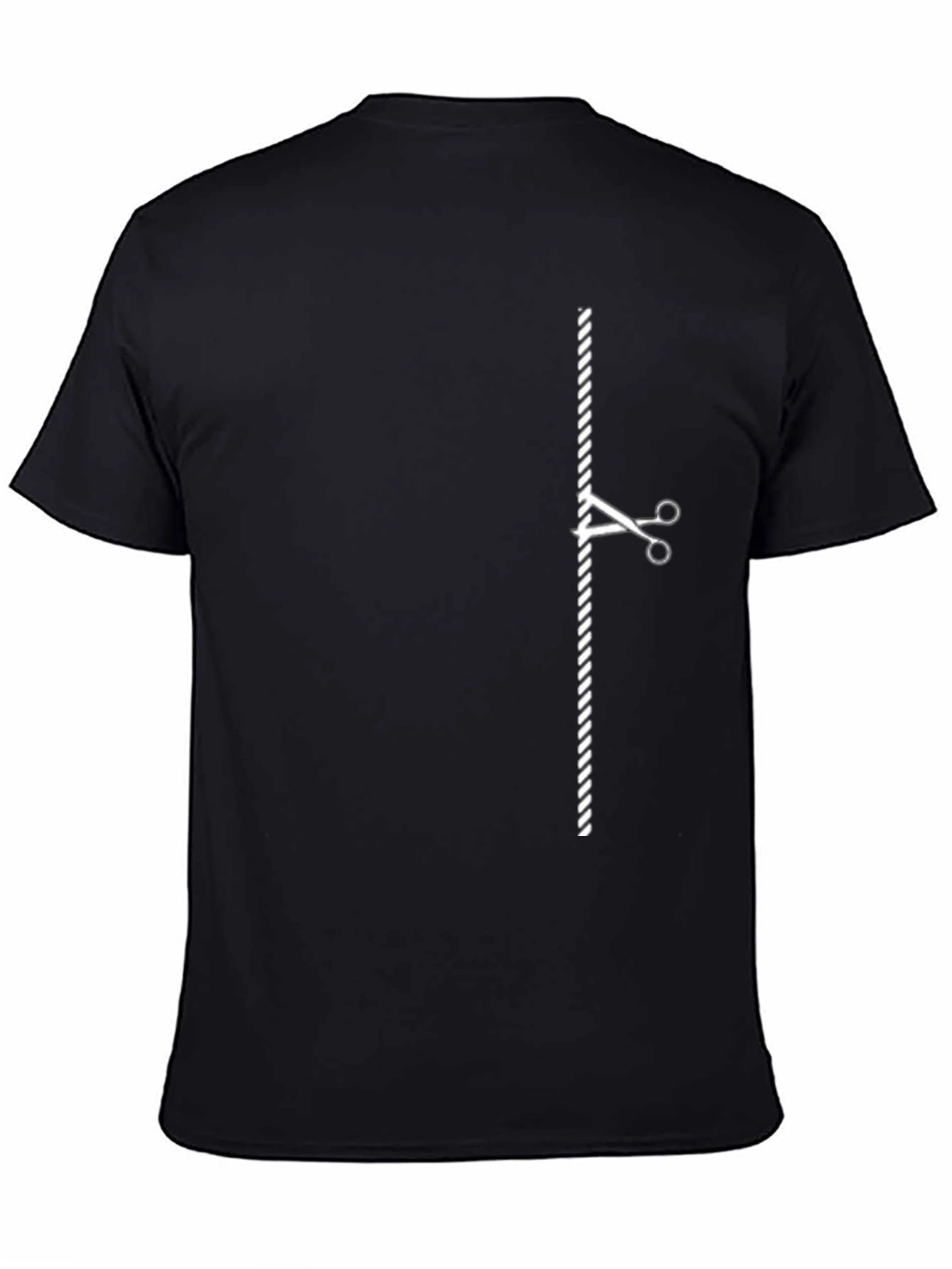 Black Rope Cut Graphic Tee - Novelty Black T-Shirt view 4