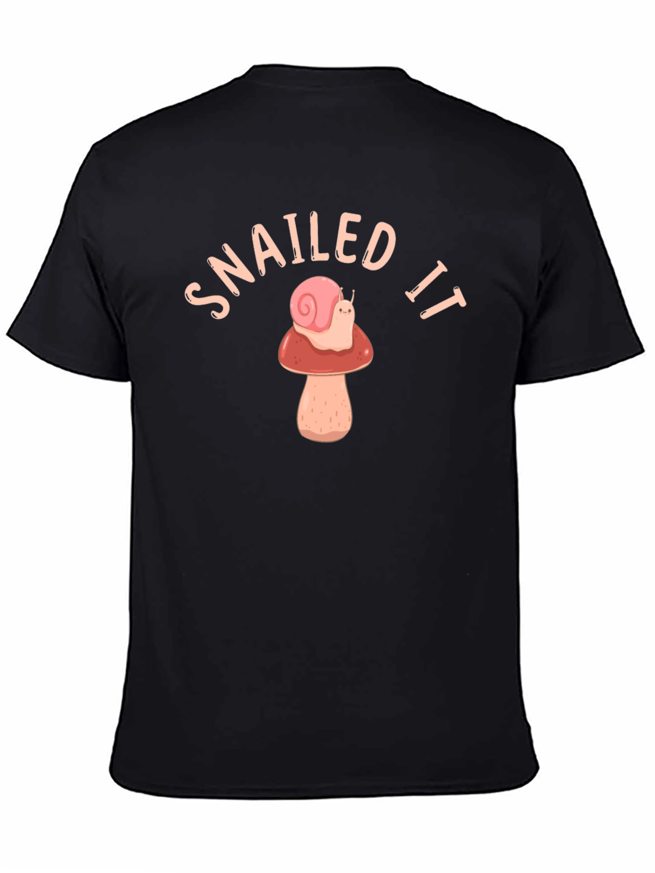 Black Snailed It T-Shirt - Snail Mushroom Graphic Tee view 4