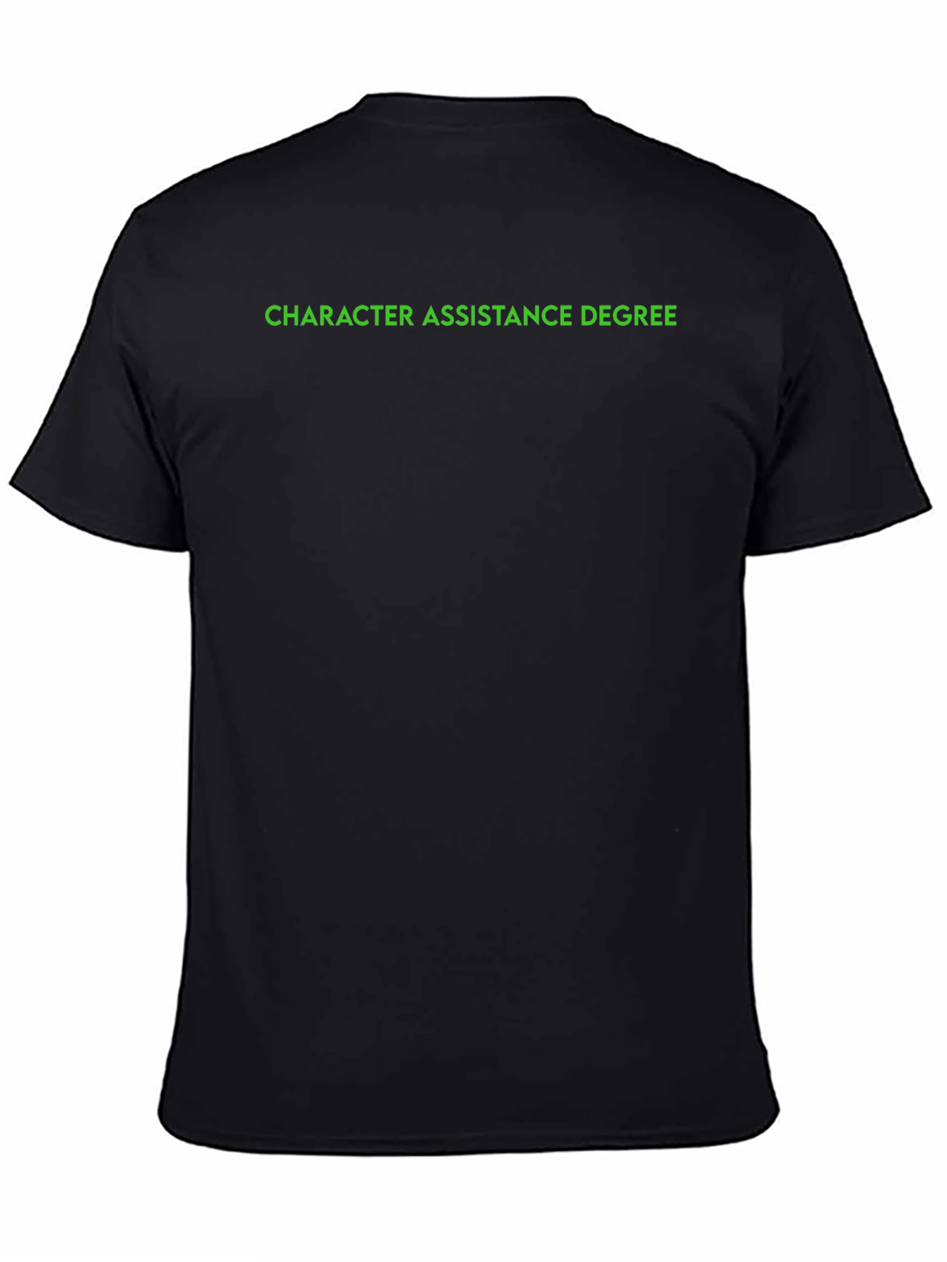 Black Character Assistance Degree Black T-Shirt view 4