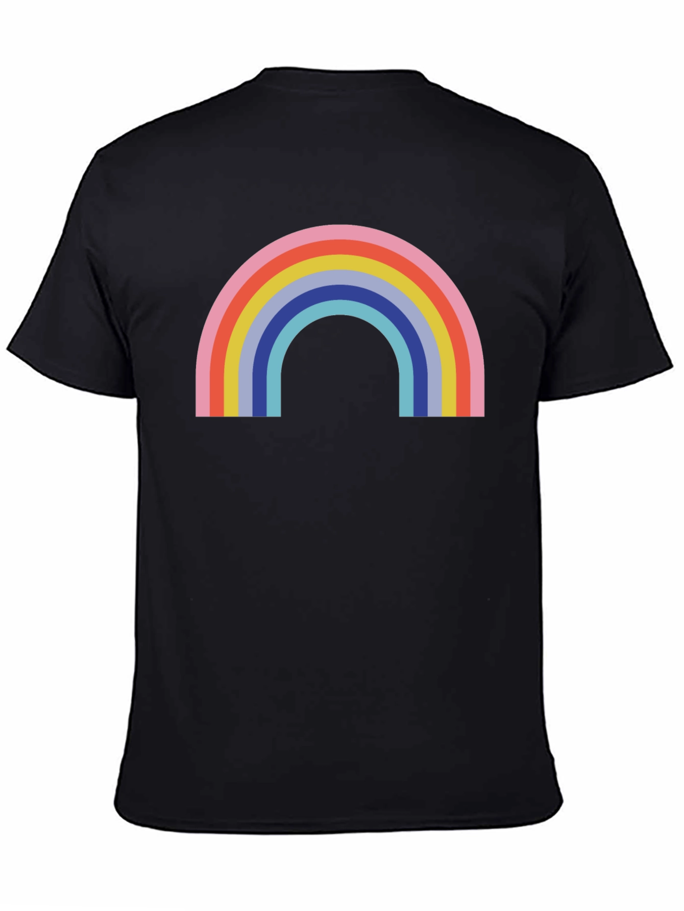 Black Retro Rainbow Graphic Tee - Classic Comfort view 4