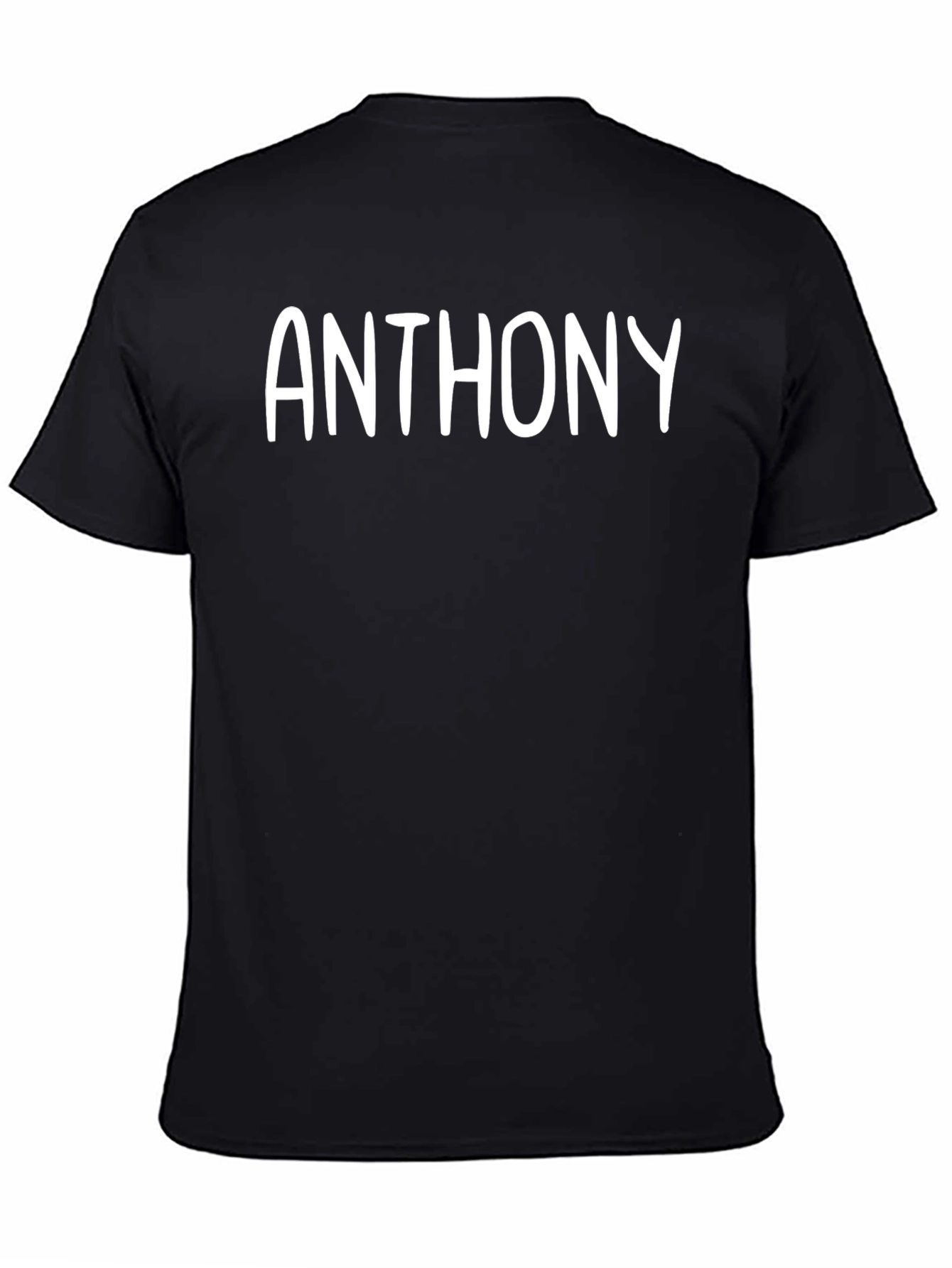 Black Personalized "Anthony" Black T-Shirt - Custom Name Tee view 4
