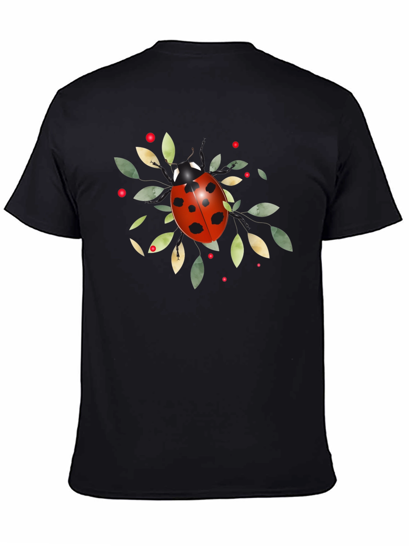 Black Ladybug Graphic Tee - Nature Inspired Casual Wear view 4