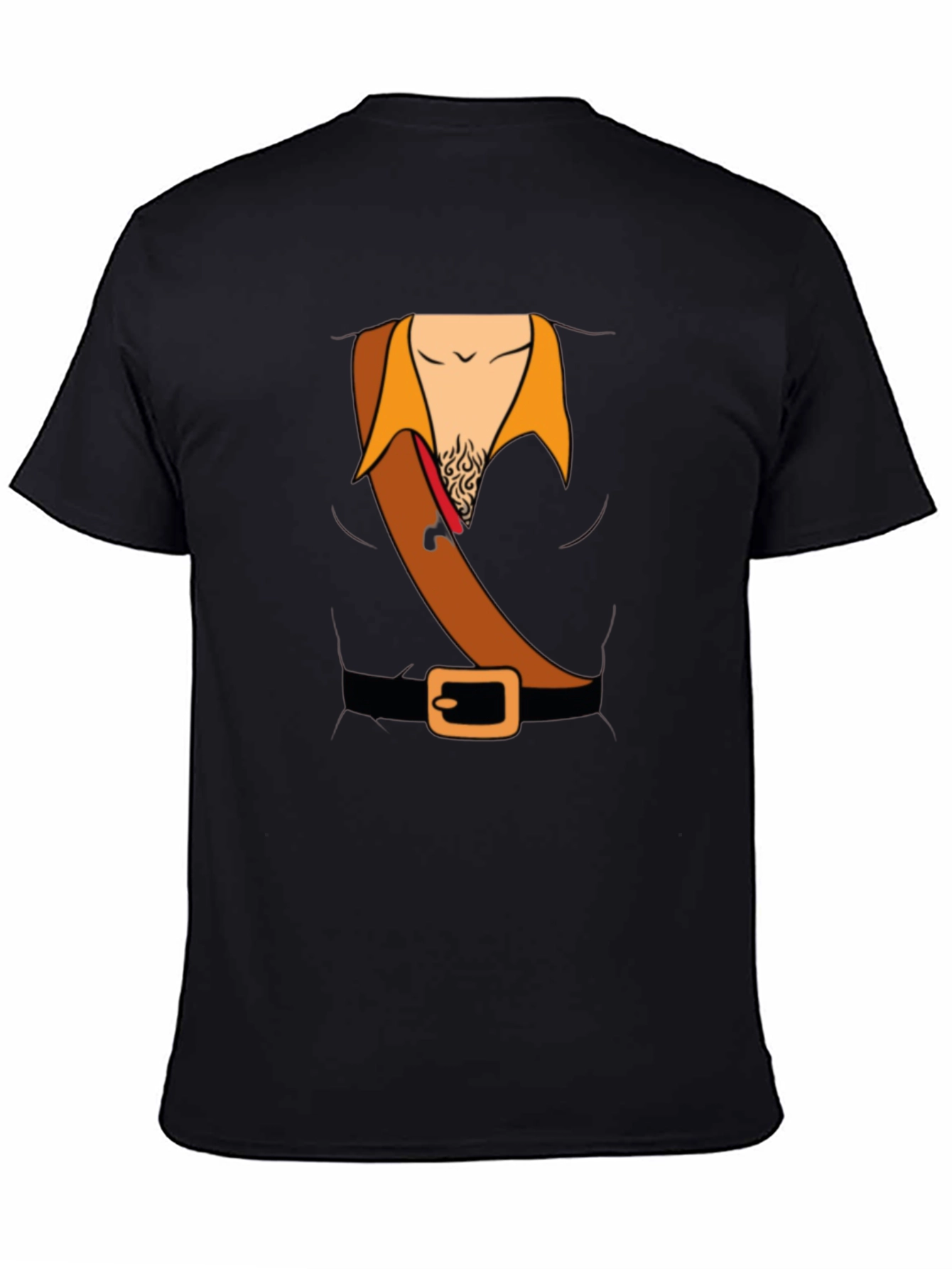 Black Pirate Costume T-Shirt - Funny Halloween Tee view 4