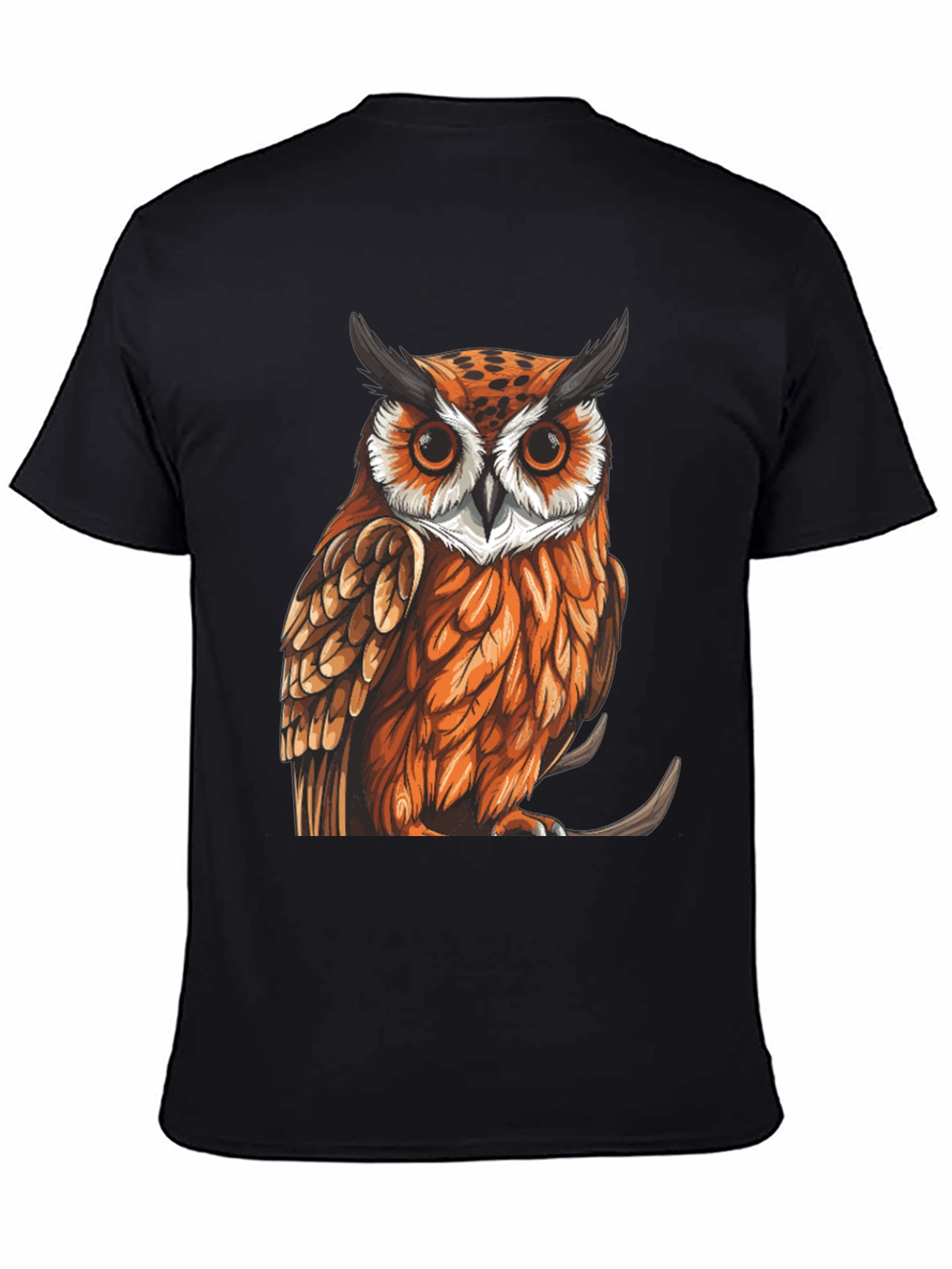 Black Owl Graphic Print T-Shirt view 4