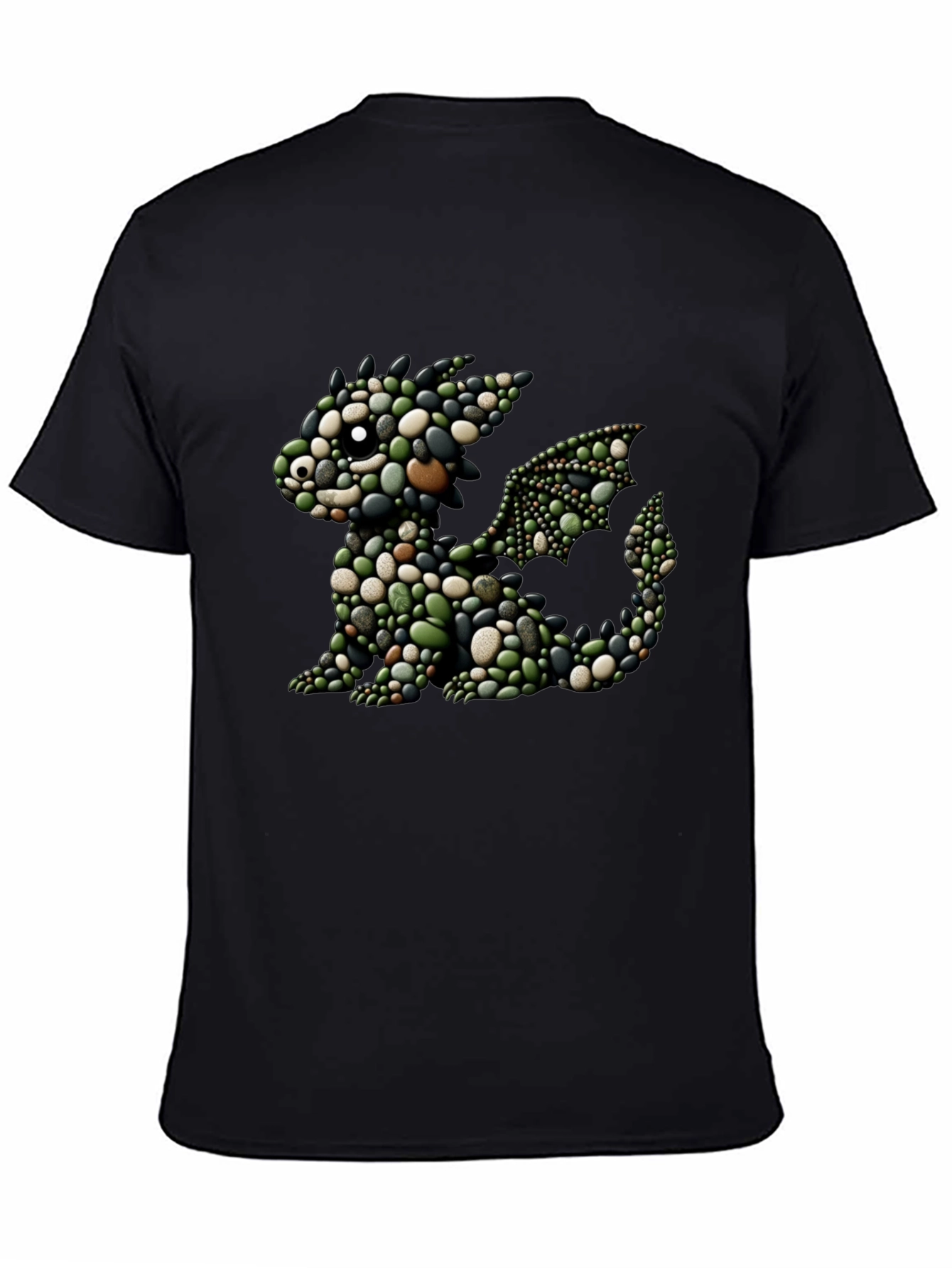 Black Pebble Dragon Tee - Unique Graphic Print view 4