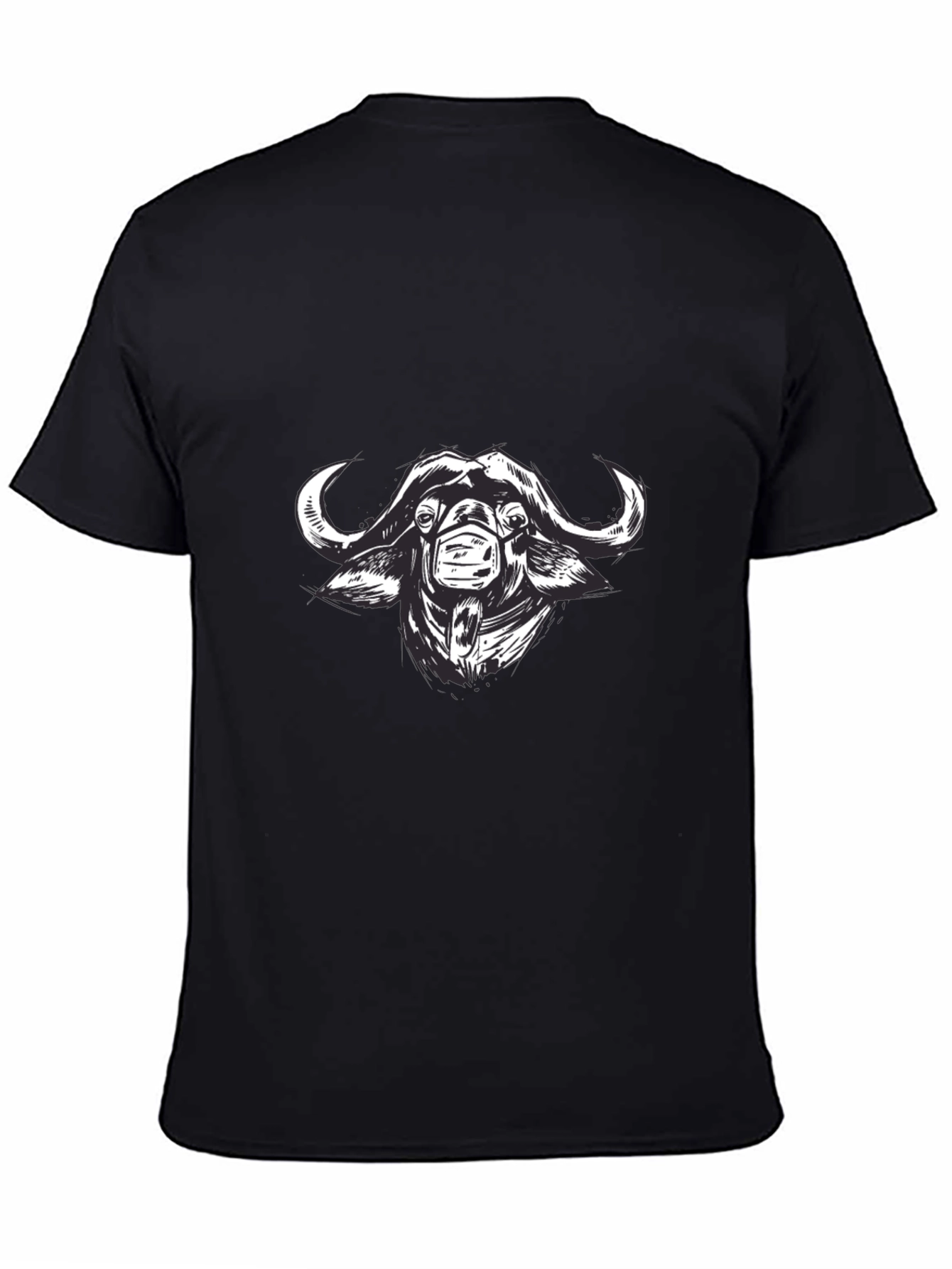 Black Buffalo with Mask Graphic Tee - Black view 4