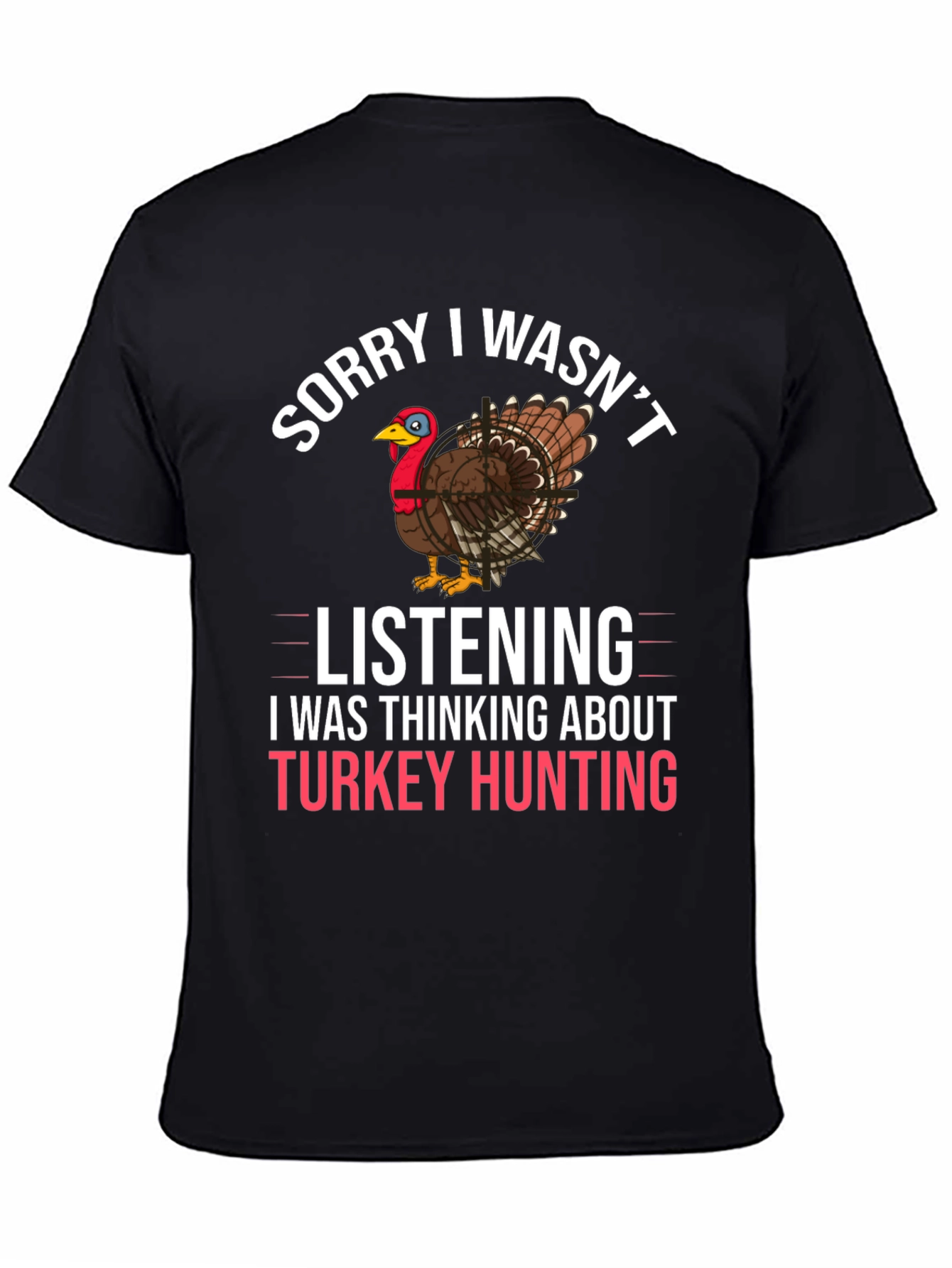 Black Turkey Hunting Graphic T-Shirt view 4