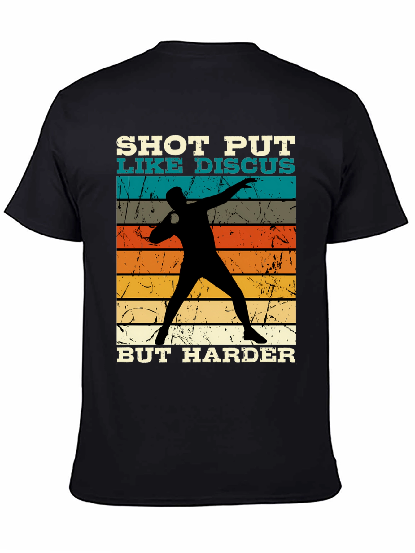 Black Shot Put Like Discus Black Graphic Tee view 4