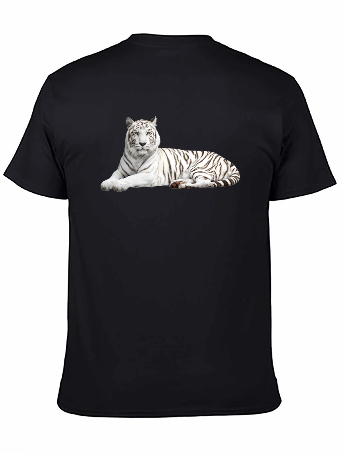 Black White Tiger Graphic Tee - Stylish Black T-Shirt view 4