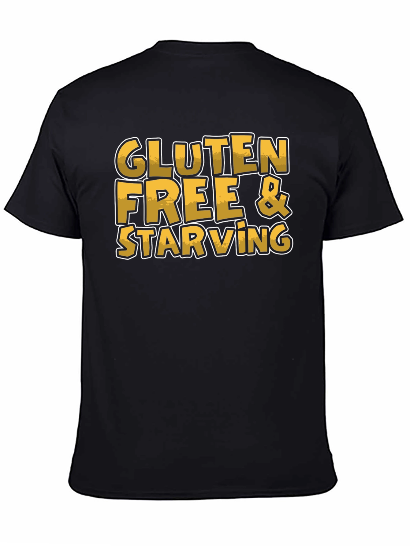 Black Gluten Free & Starving Graphic T-Shirt view 4