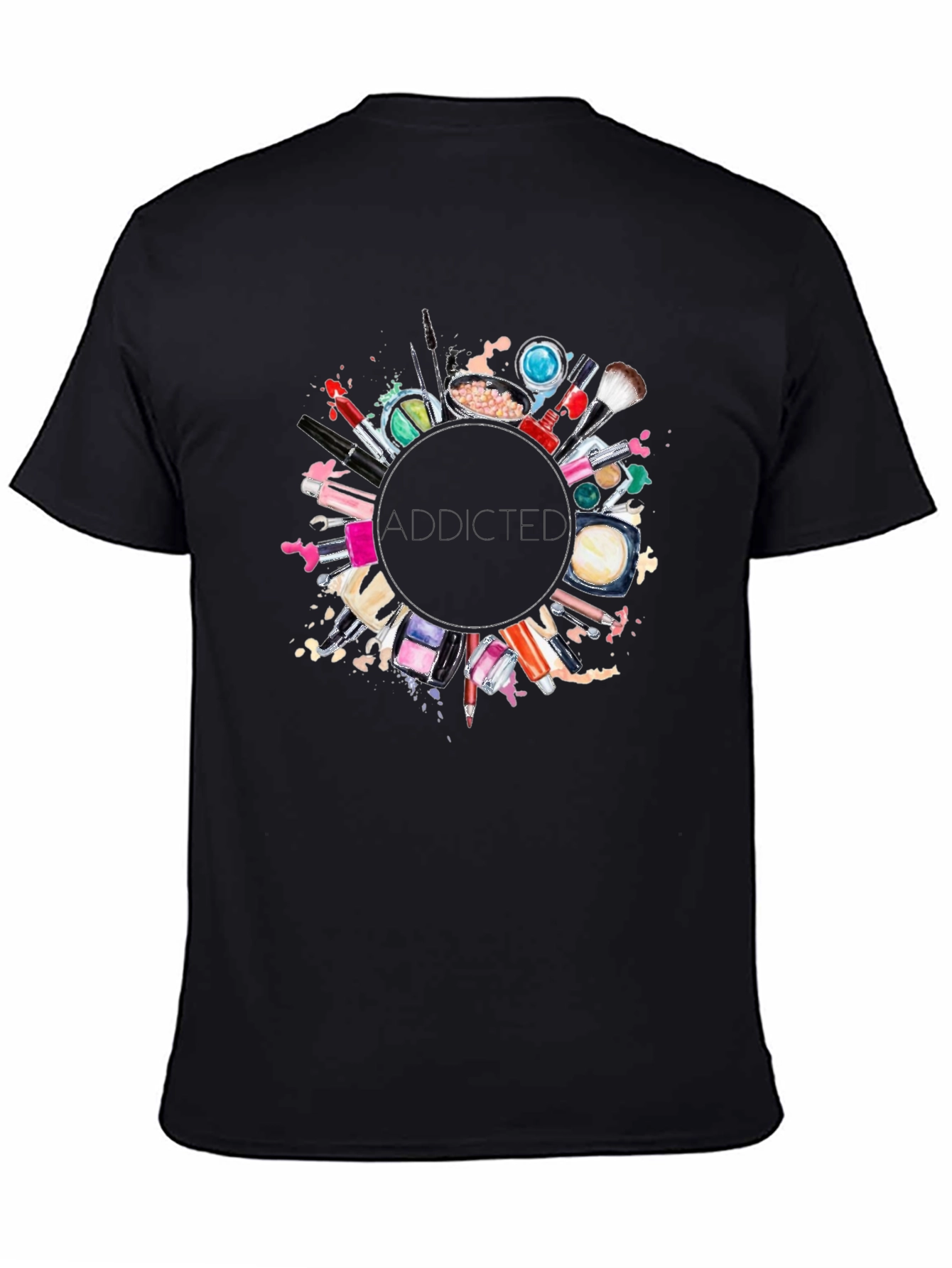 Black Makeup Circle Graphic Tee - Unisex view 4