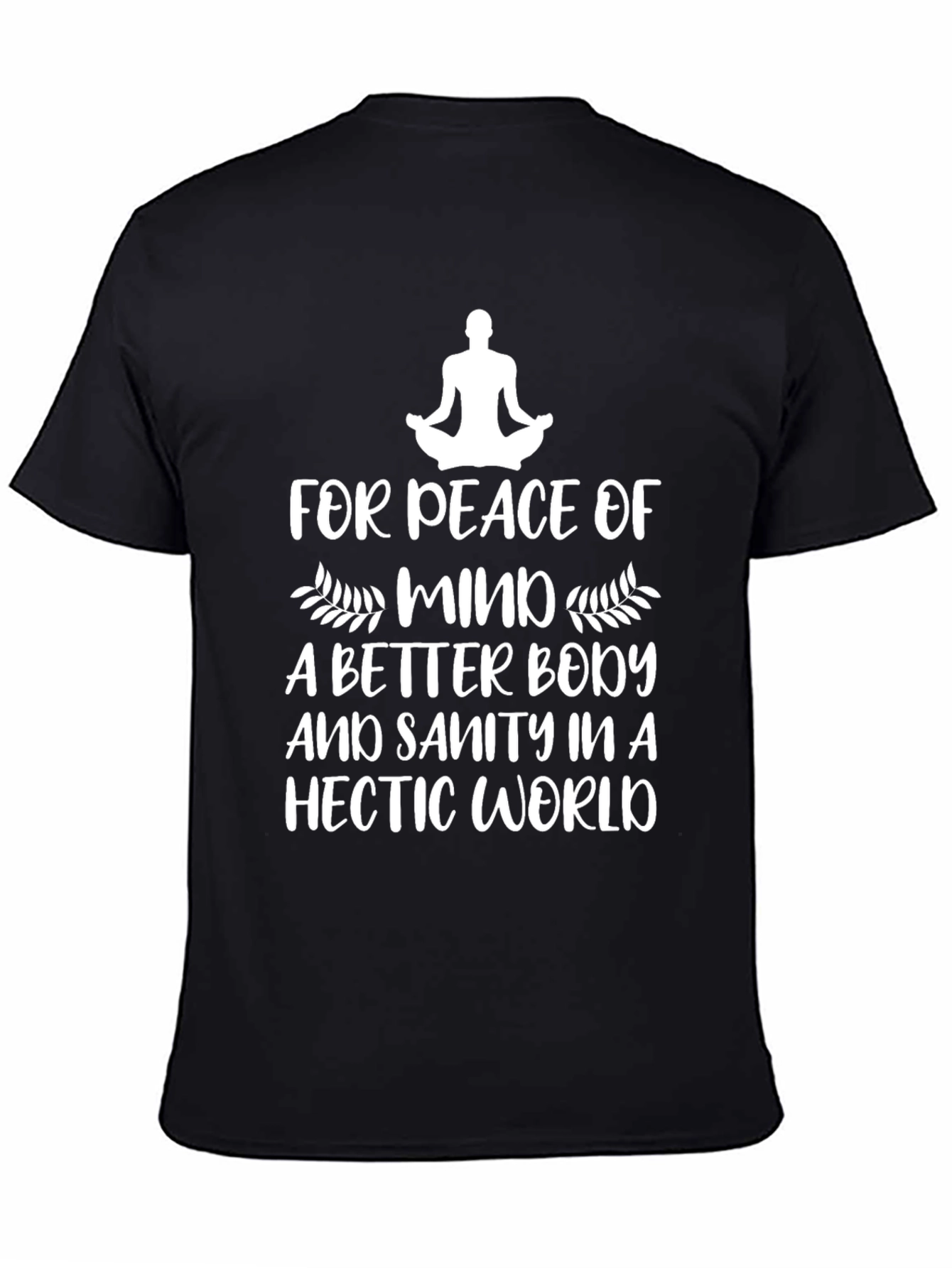 Black Peace of Mind T-Shirt - Yoga & Meditation Tee view 4
