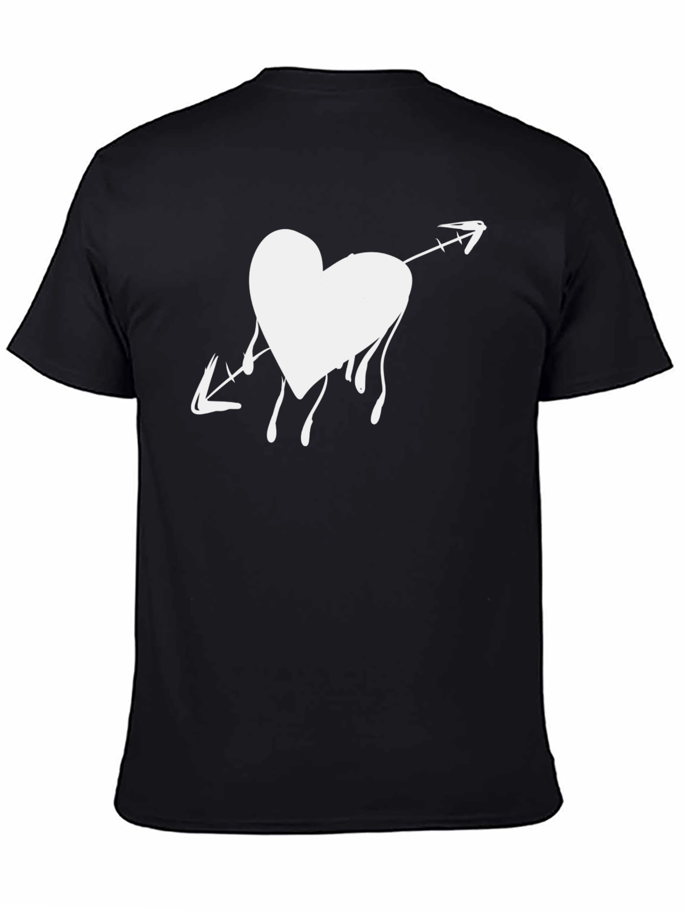 Black Heart Arrow Graphic Tee - Stylish Black T-Shirt view 4