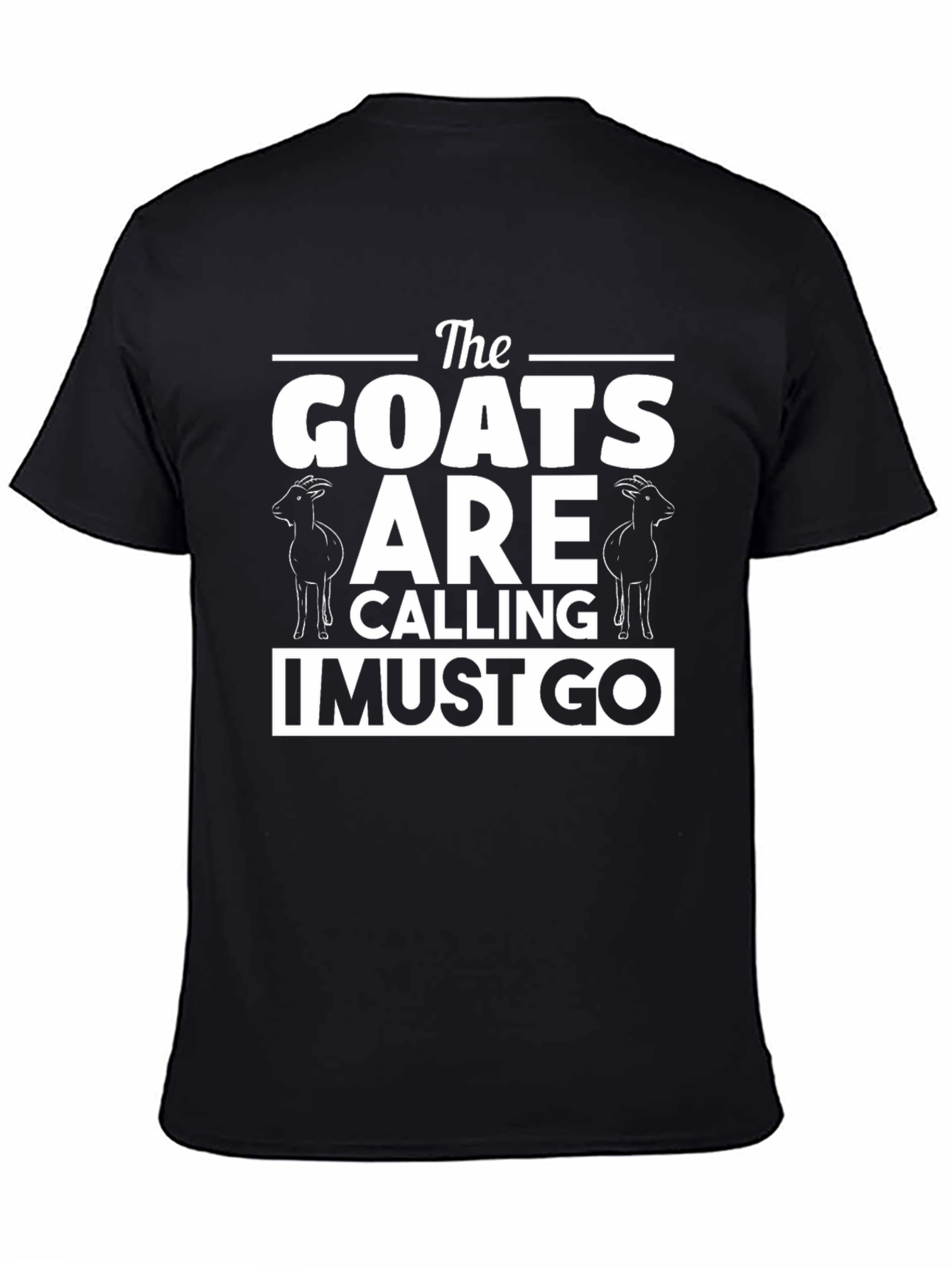 Black The Goats are Calling Men's Black T-Shirt view 4