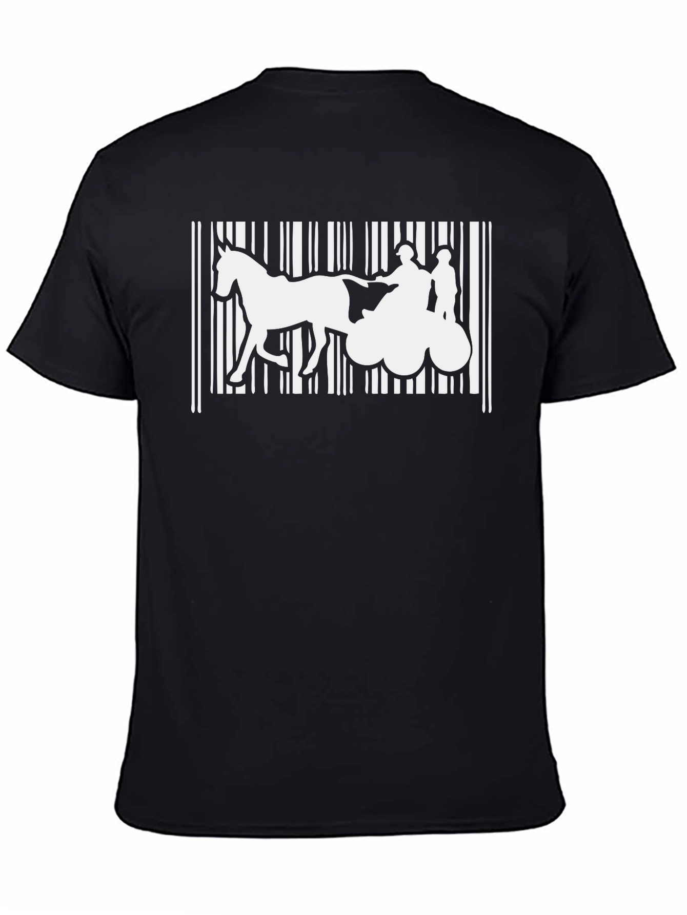 Horse Drawn Chariot Barcode T-Shirt - 4