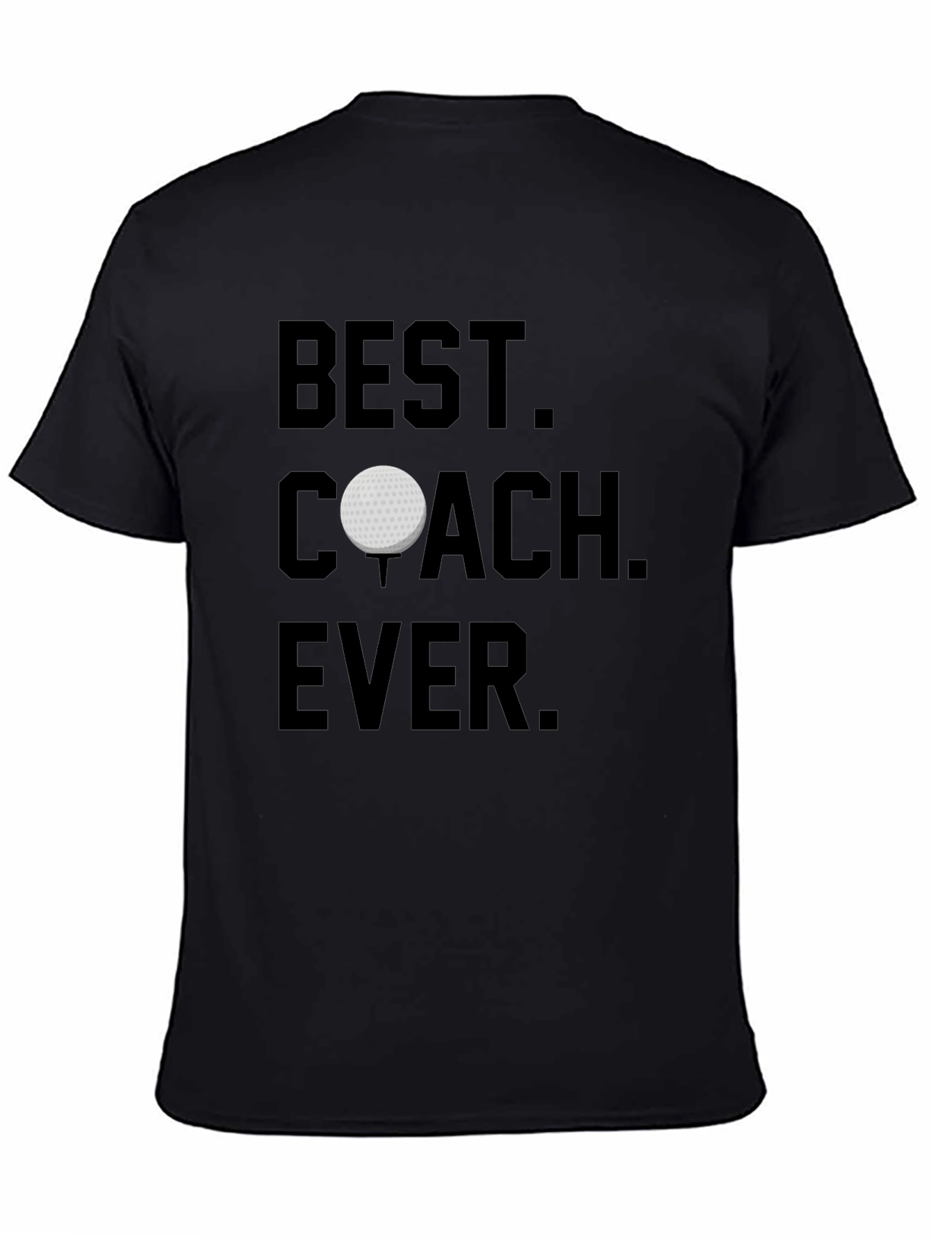 Black Best Coach Ever Golf Ball T-Shirt view 4
