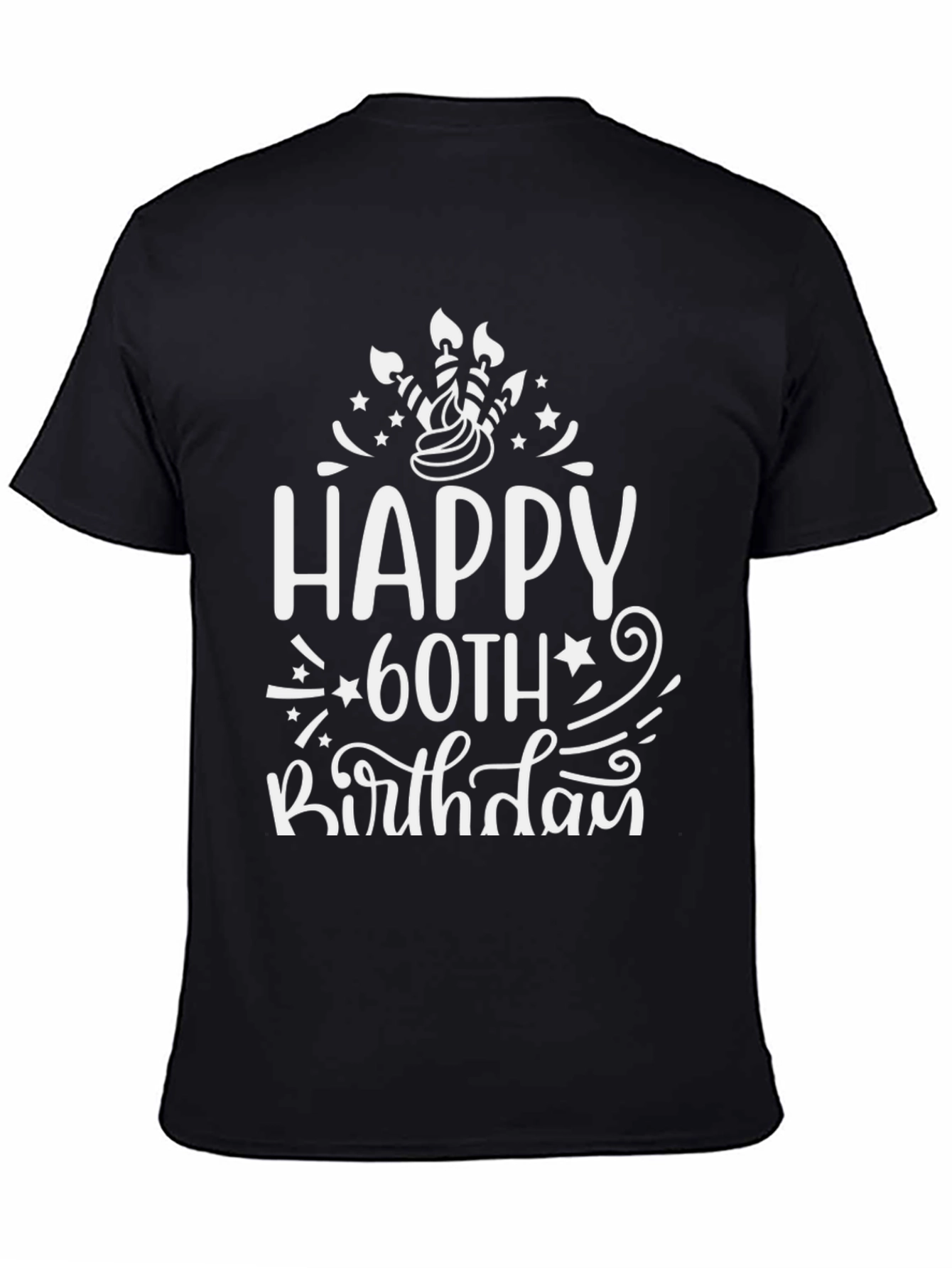 Black Happy 60th Birthday T-Shirt view 4