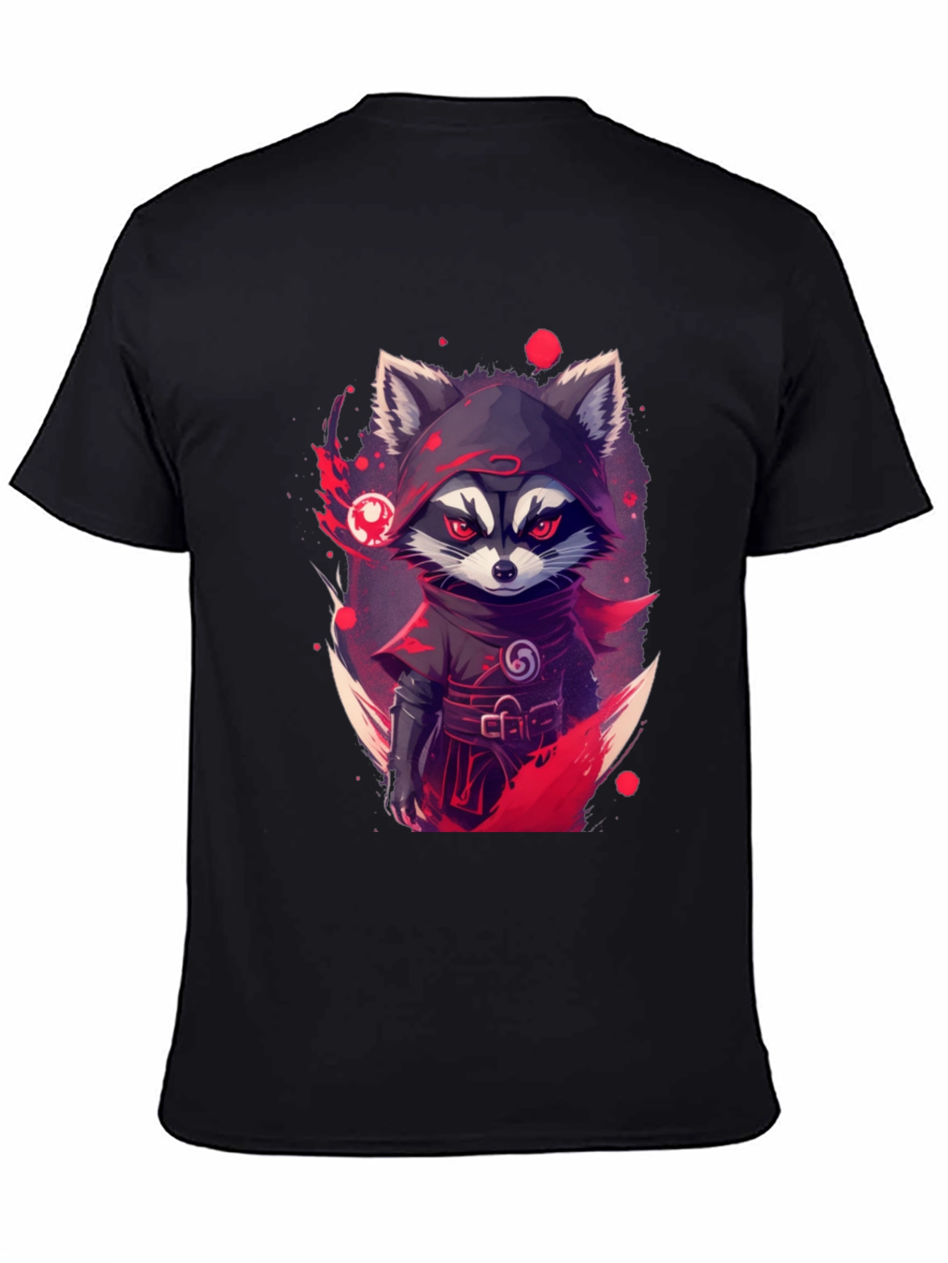 Black Ninja Raccoon Graphic Tee - Urban Style view 4