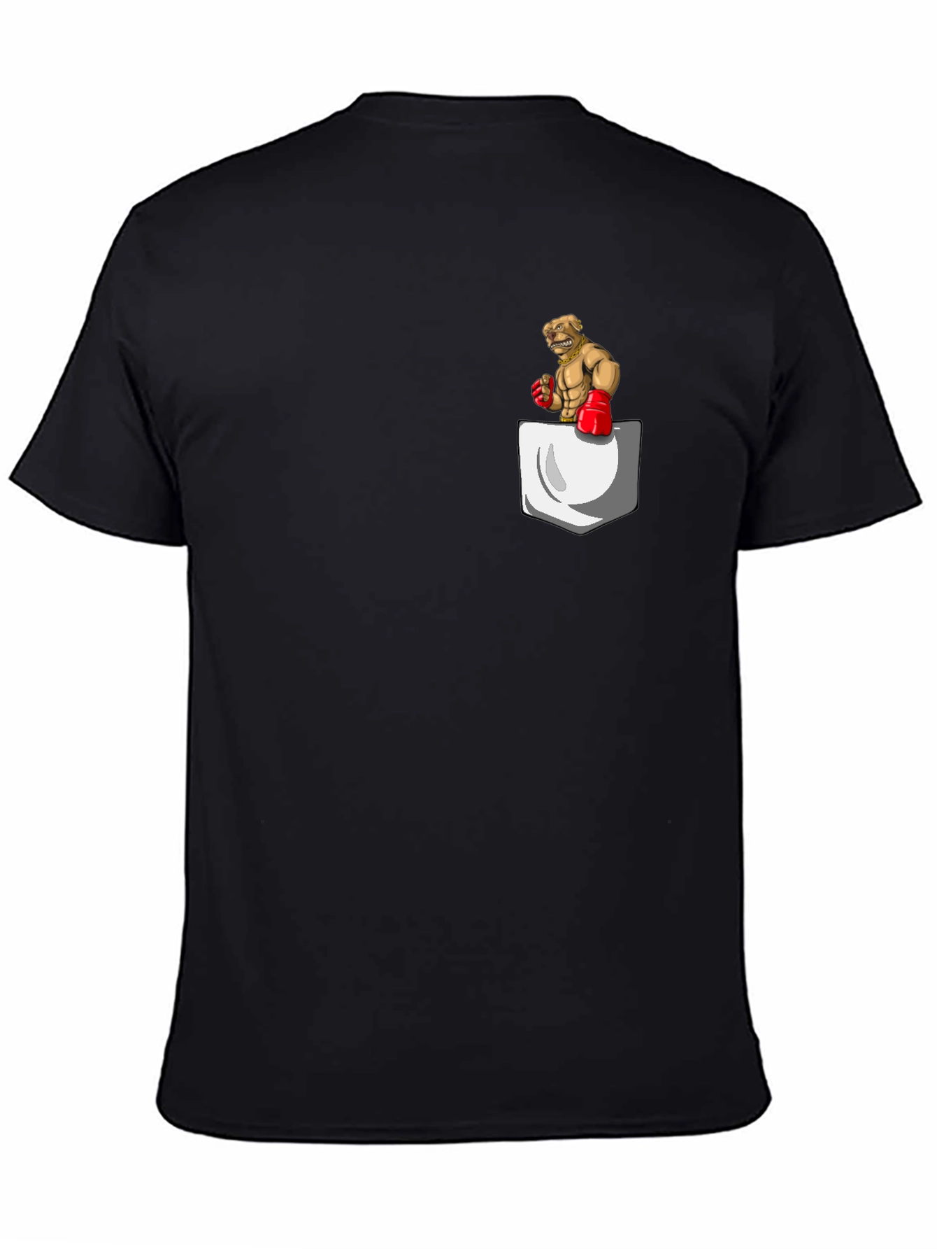 Black Boxer Dog Pocket Graphic Tee - Black view 4