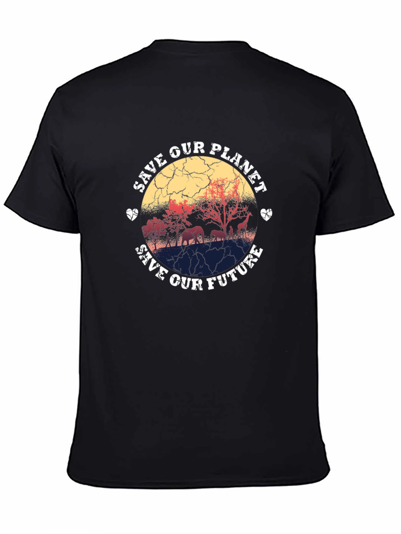 Black Save Our Planet Graphic T-Shirt view 4