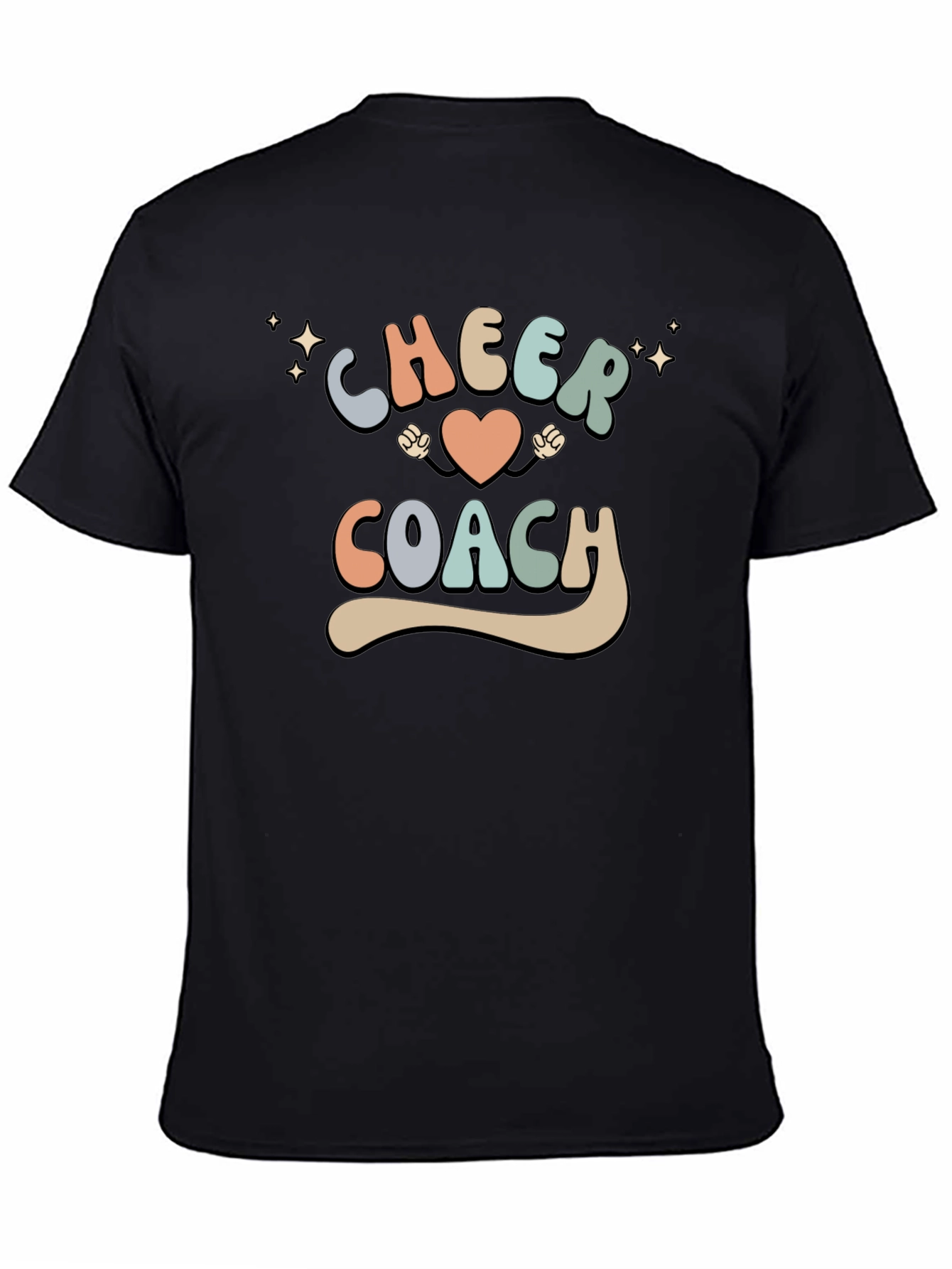 Black Cheer Coach Graphic Tee - Perfect for Cheerleading! view 4