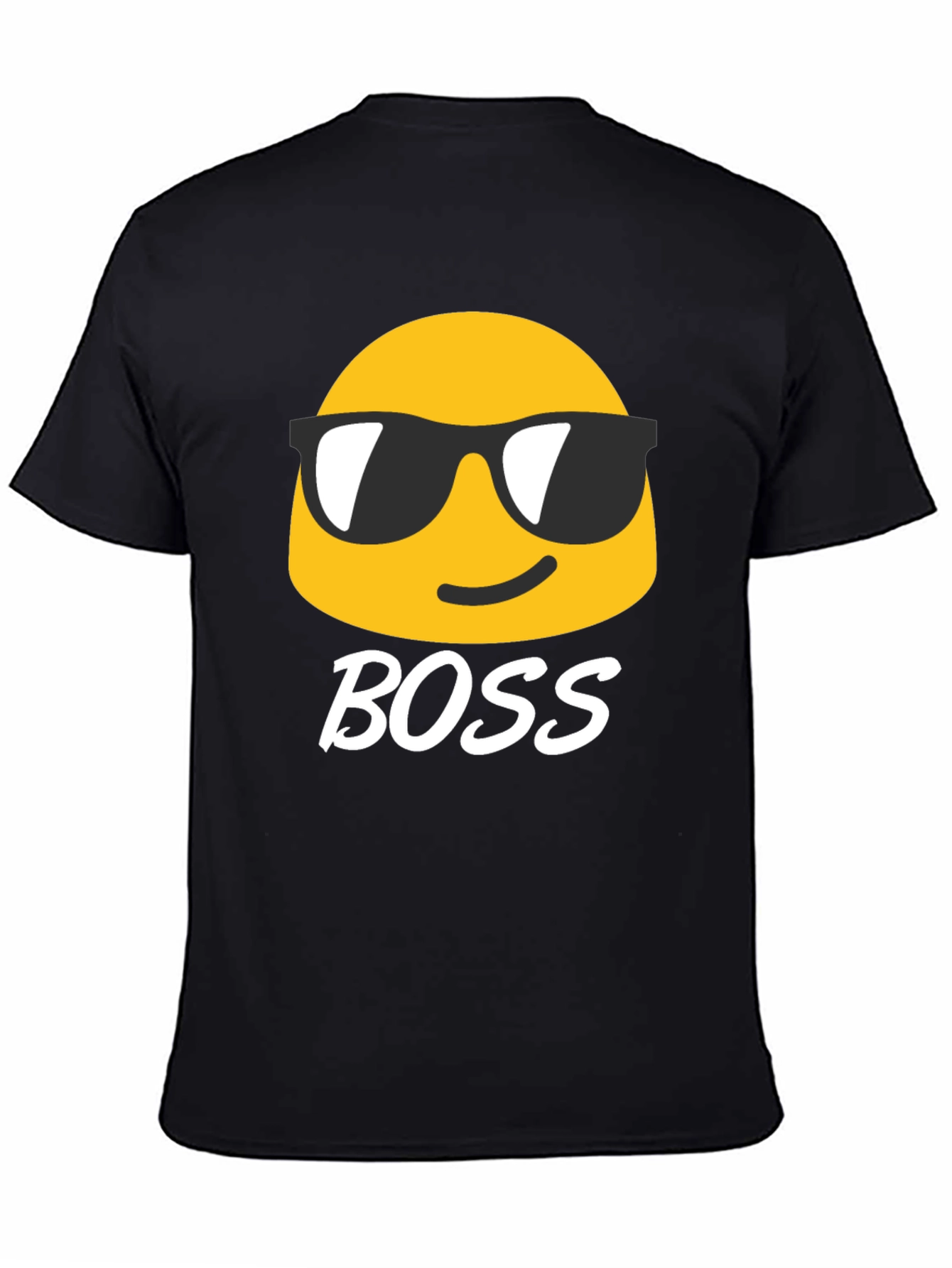 Black Cool Emoji Boss Black T-Shirt view 4