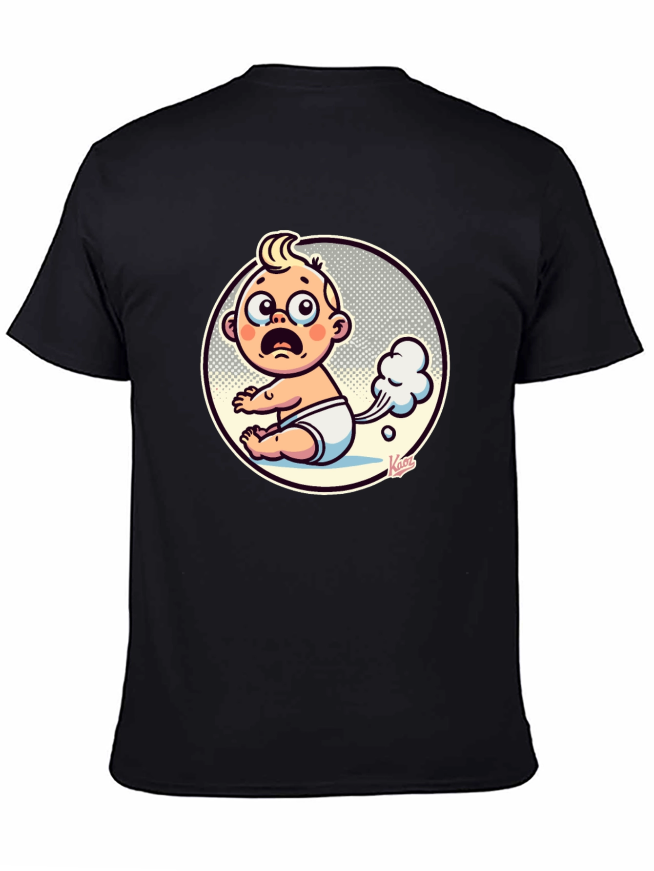Black Funny Baby Fart Graphic Tee - Unisex Black T-Shirt view 4