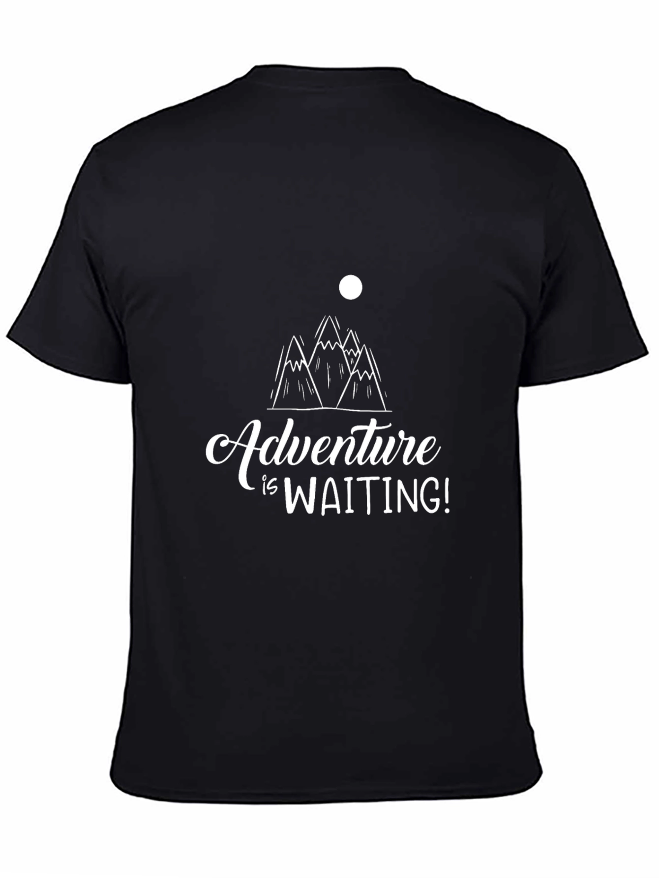 Black Adventure Awaits Graphic Tee - Black Cotton T-Shirt view 4