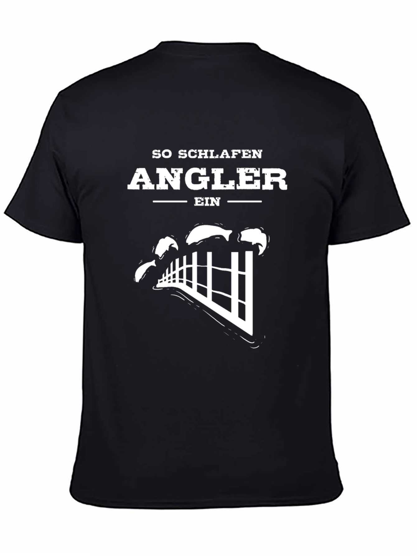 Black Angler Sleep T-Shirt - Funny Fisherman Tee view 4