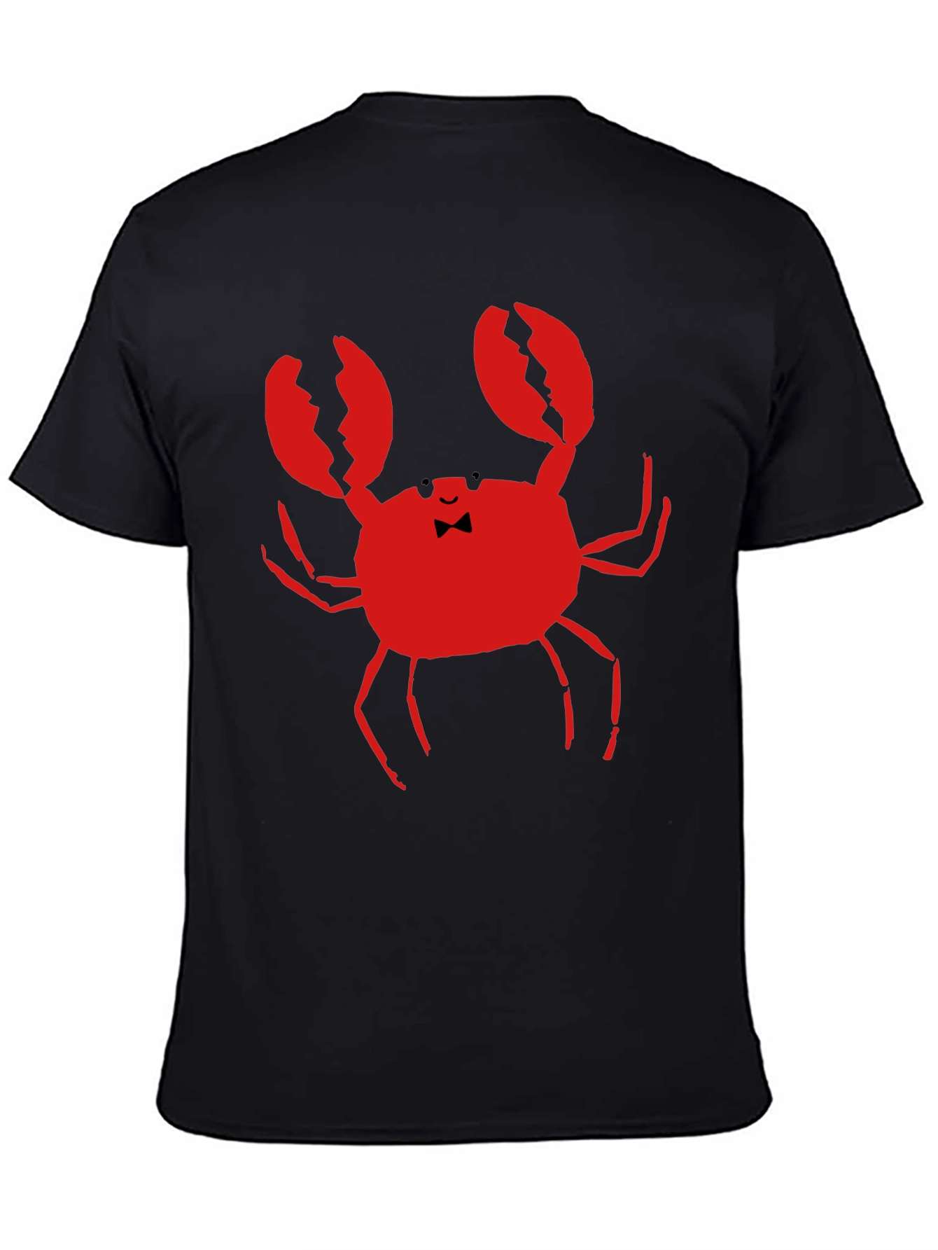 Black Crab Bowtie Graphic Tee - Black Cotton T-Shirt view 4