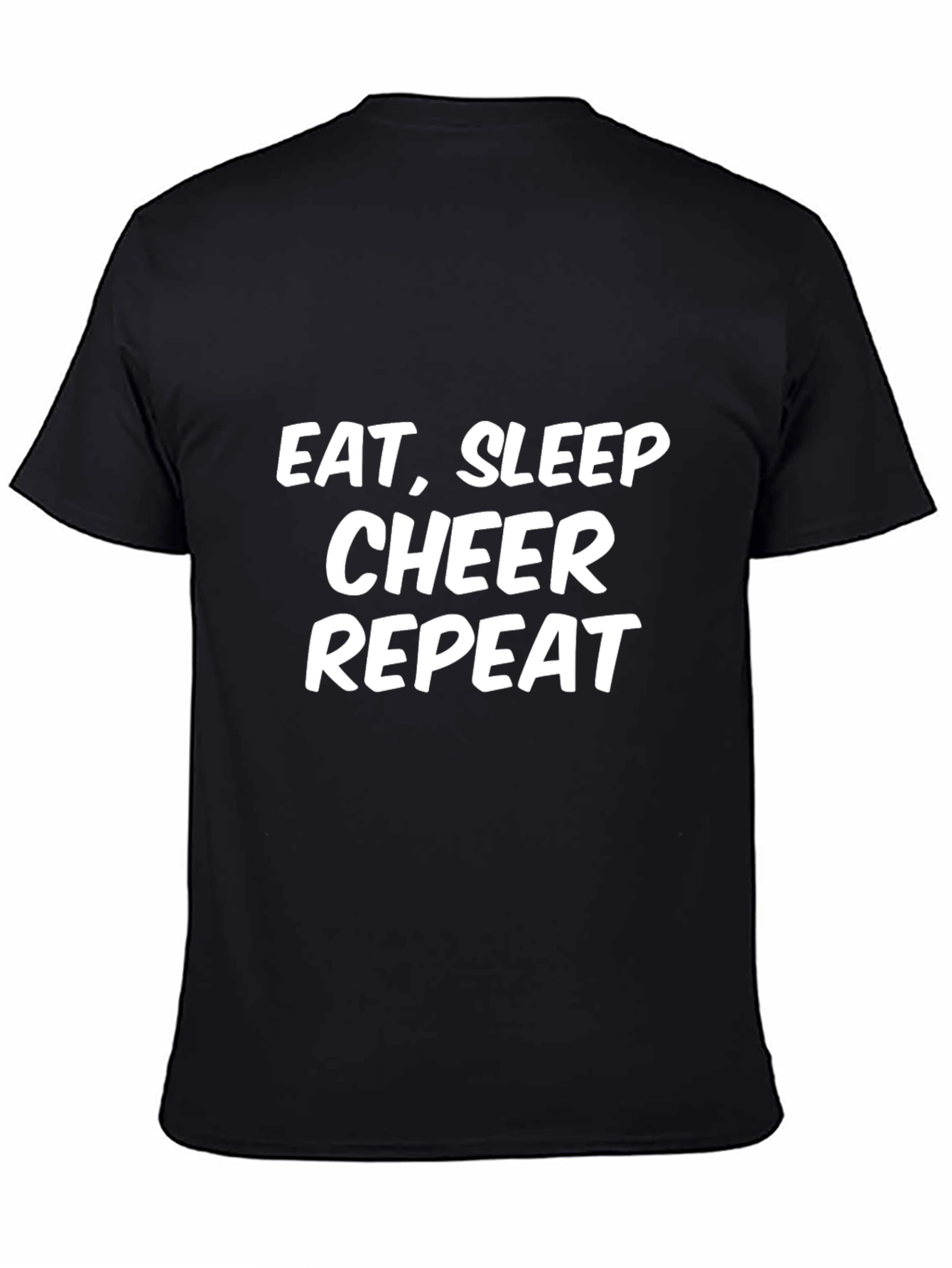 Black Eat, Sleep, Cheer, Repeat Black Graphic Tee view 4