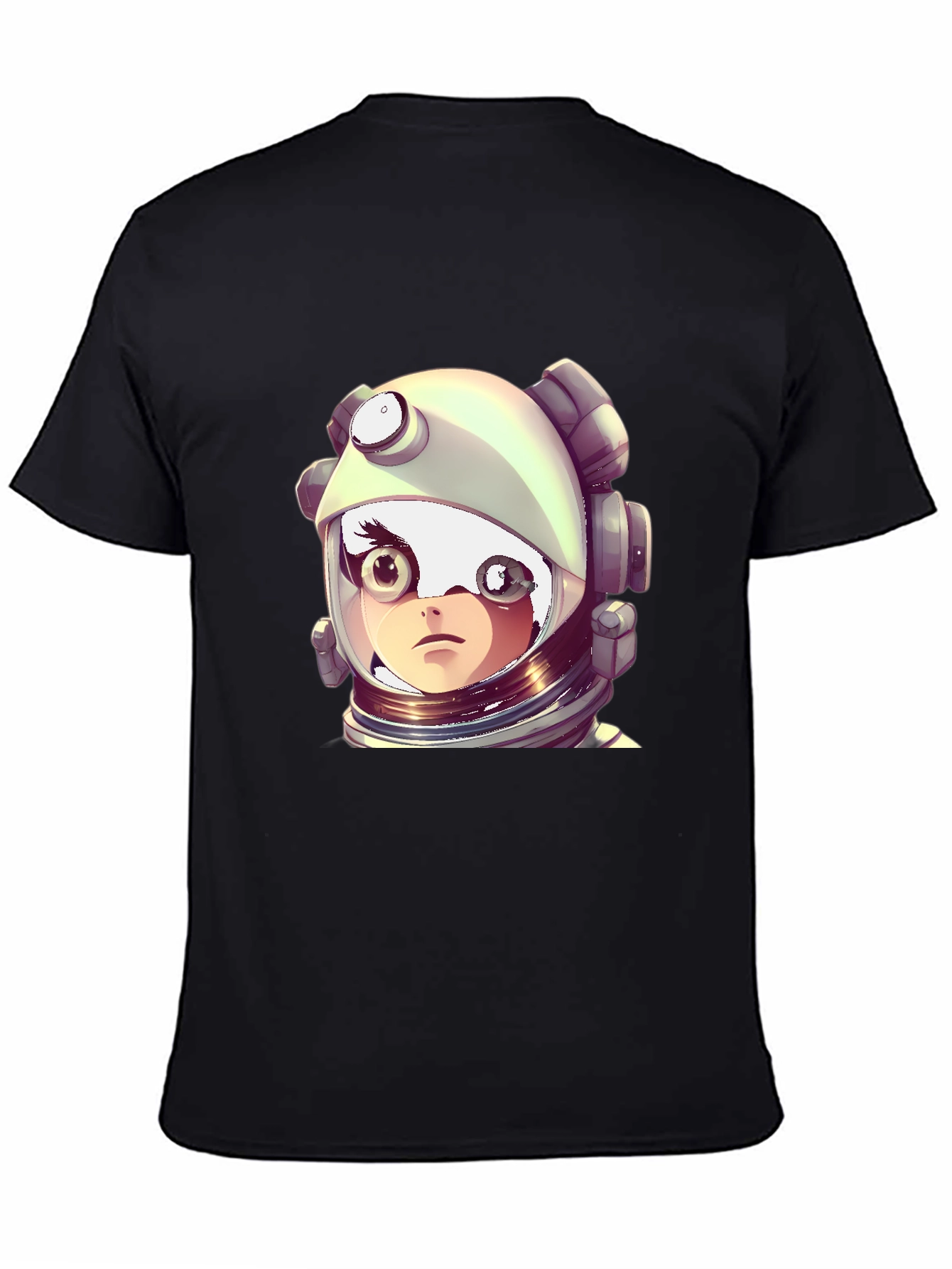Black Astronaut Girl Graphic Black T-Shirt view 4