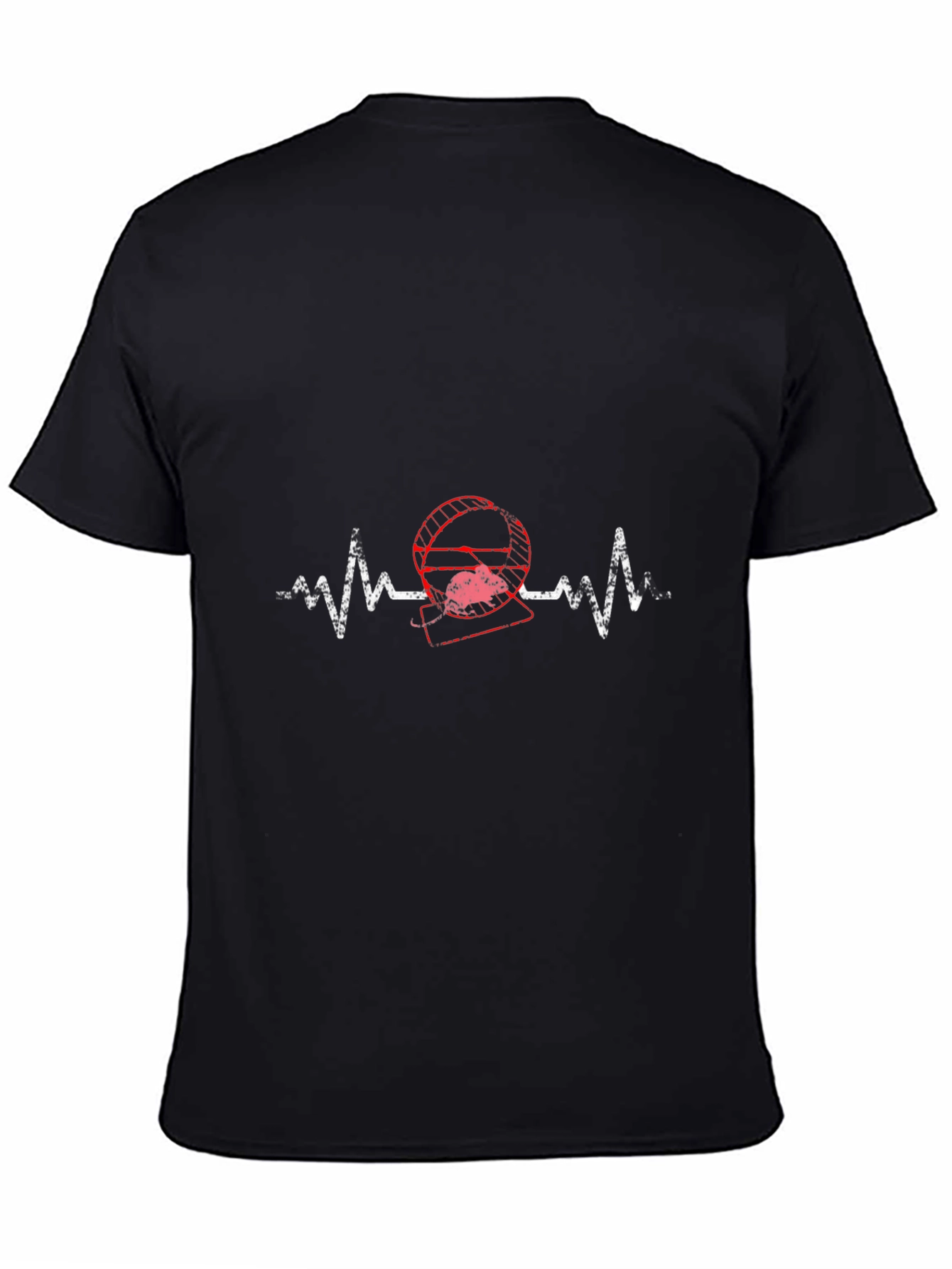 Black Hamster Heartbeat Graphic Tee - Black view 4