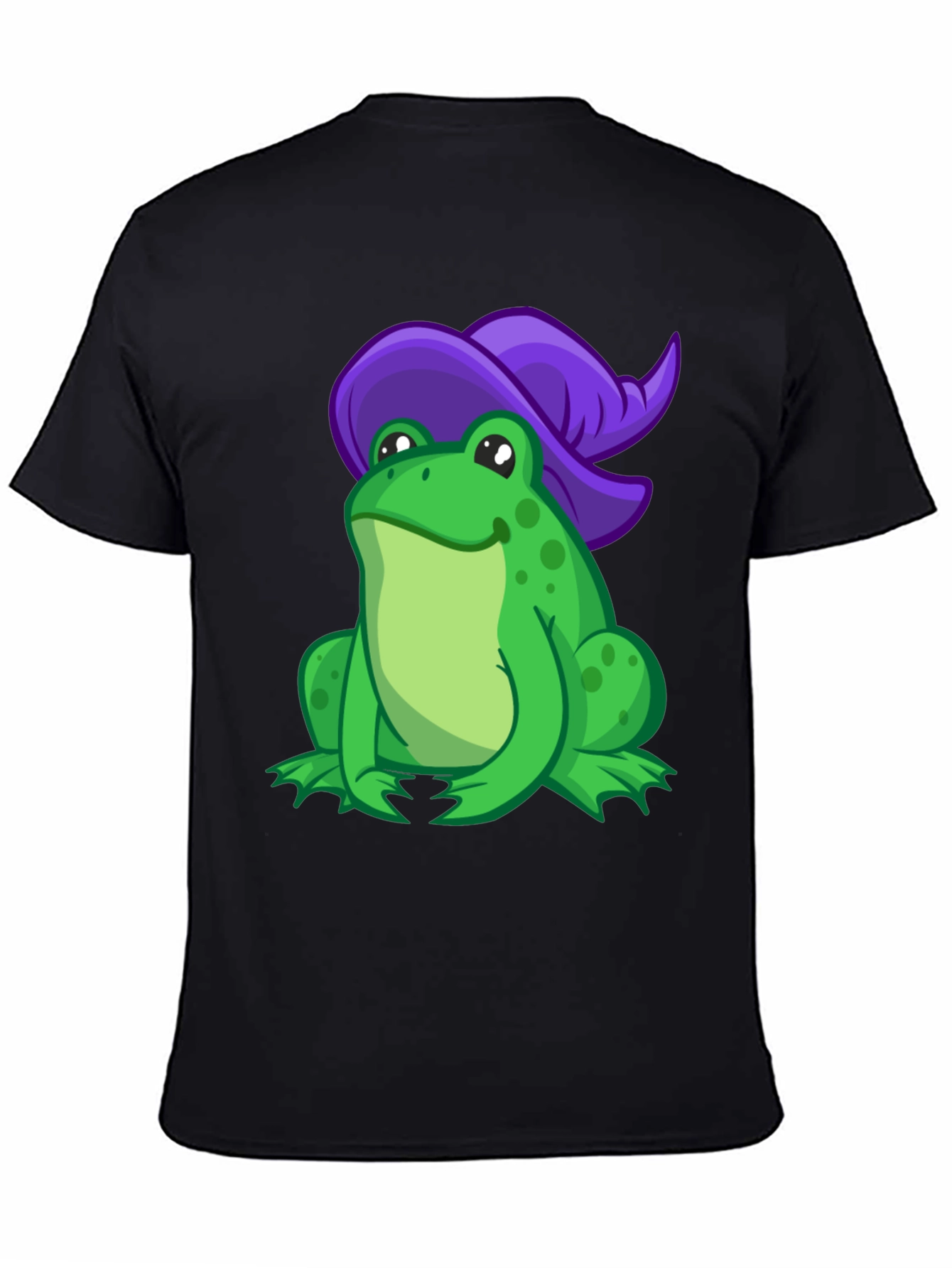 Black Frog Wizard Graphic Tee - Black Cotton T-Shirt view 4