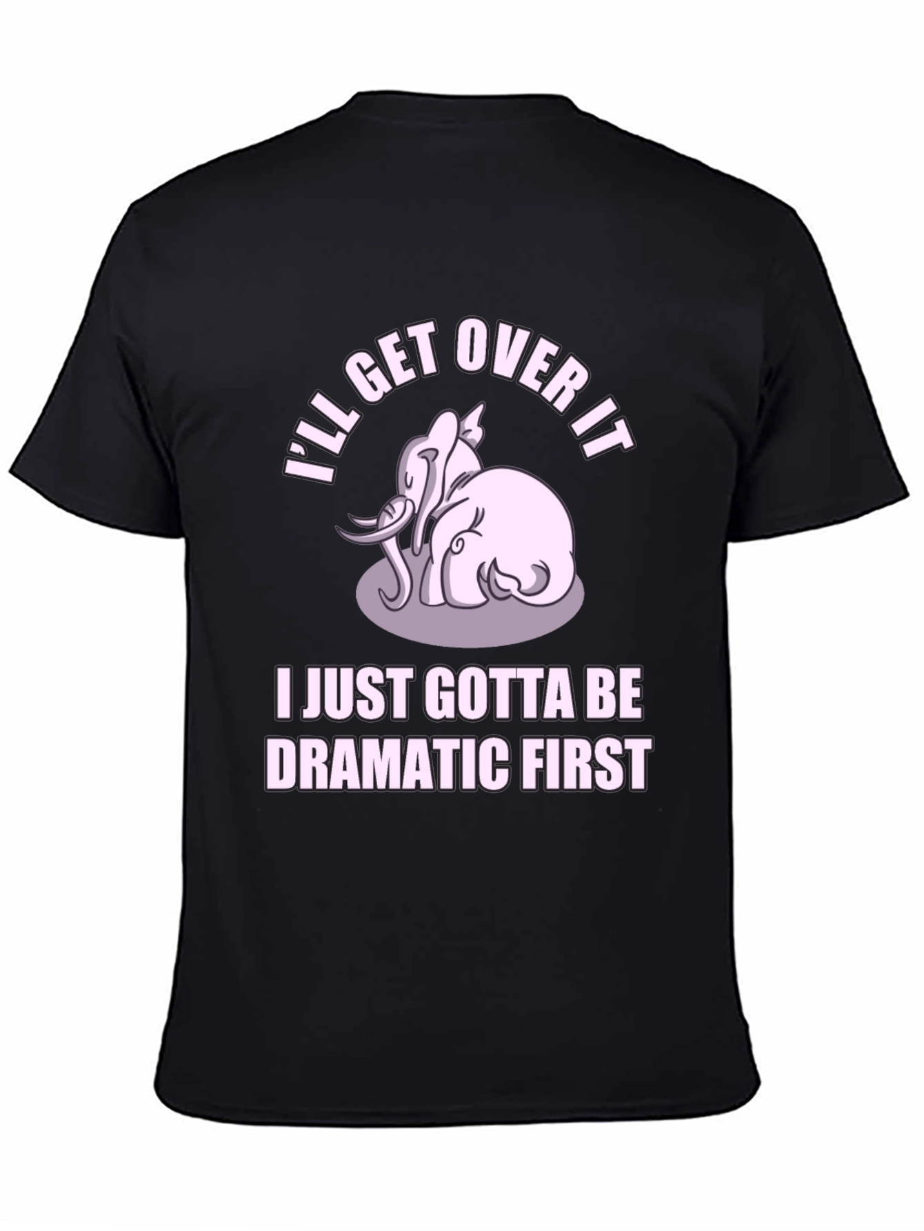 Black Dramatic Elephant Graphic Tee - Black Cotton T-Shirt view 4