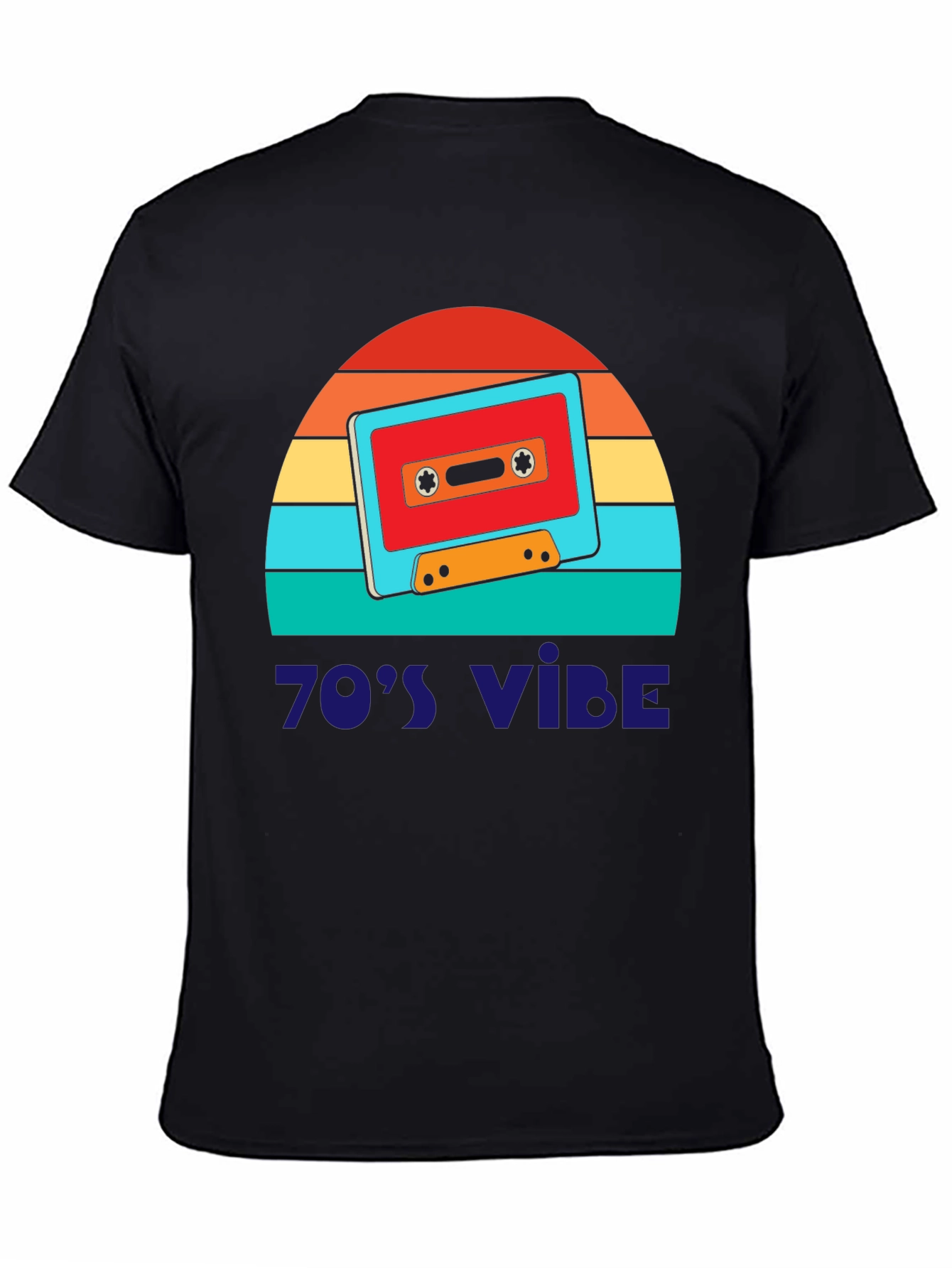 Black Retro 70's Vibe Graphic Tee view 4