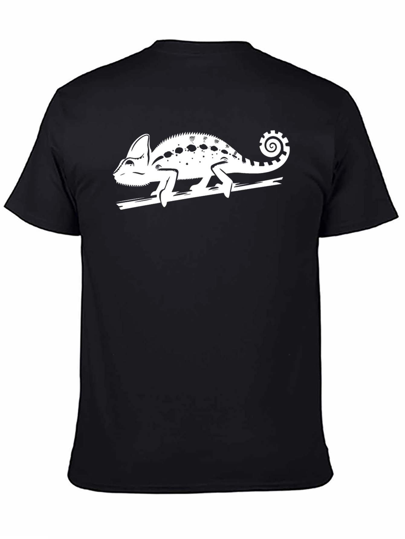 Black Chameleon Graphic Print Black T-Shirt view 4