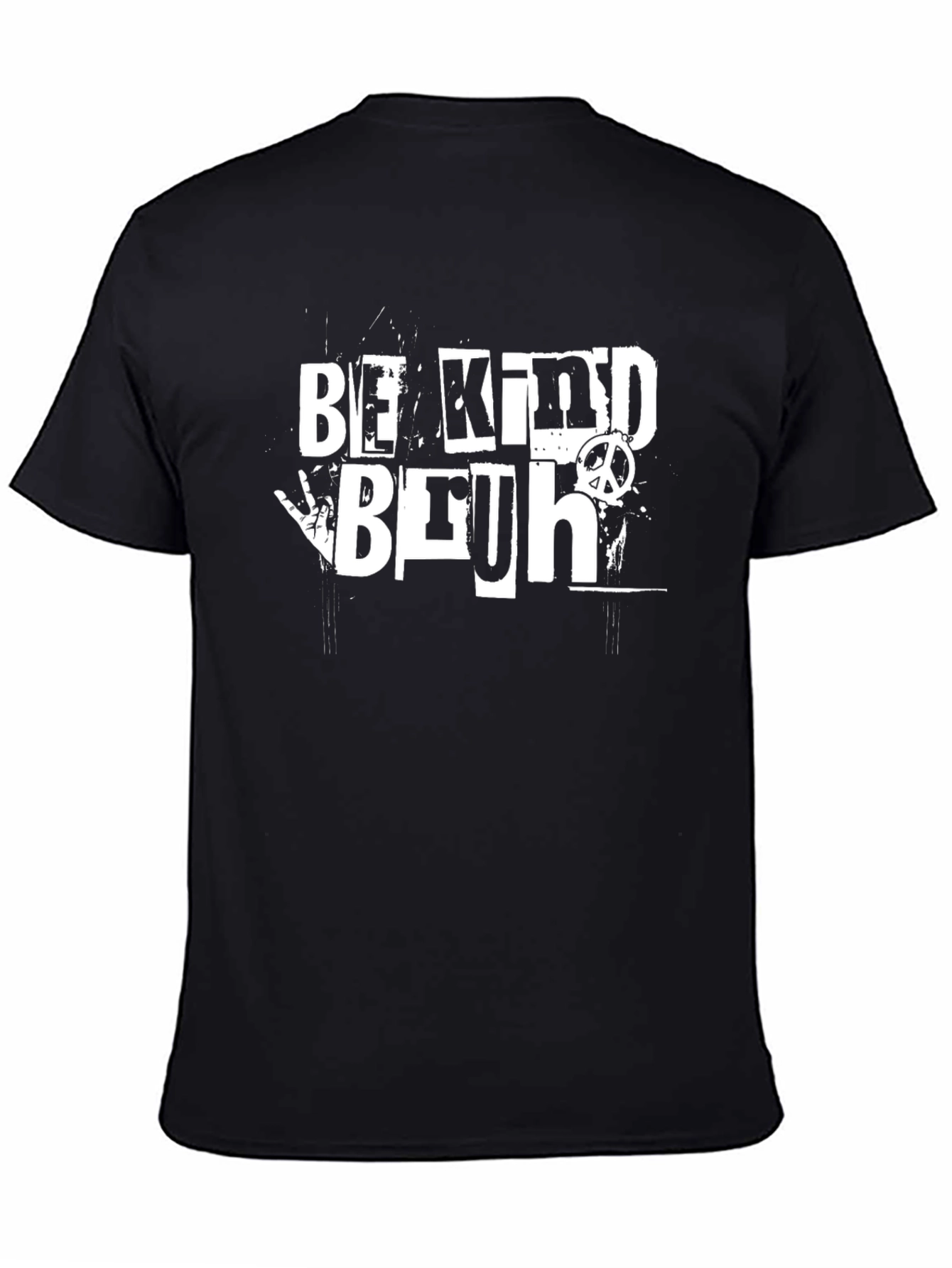 Black Be Kind Bruh Graphic T-Shirt - Black view 4
