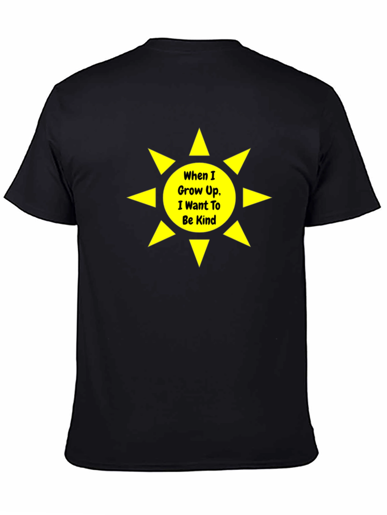 Black Be Kind T-Shirt - Black Crew Neck Graphic Tee view 4