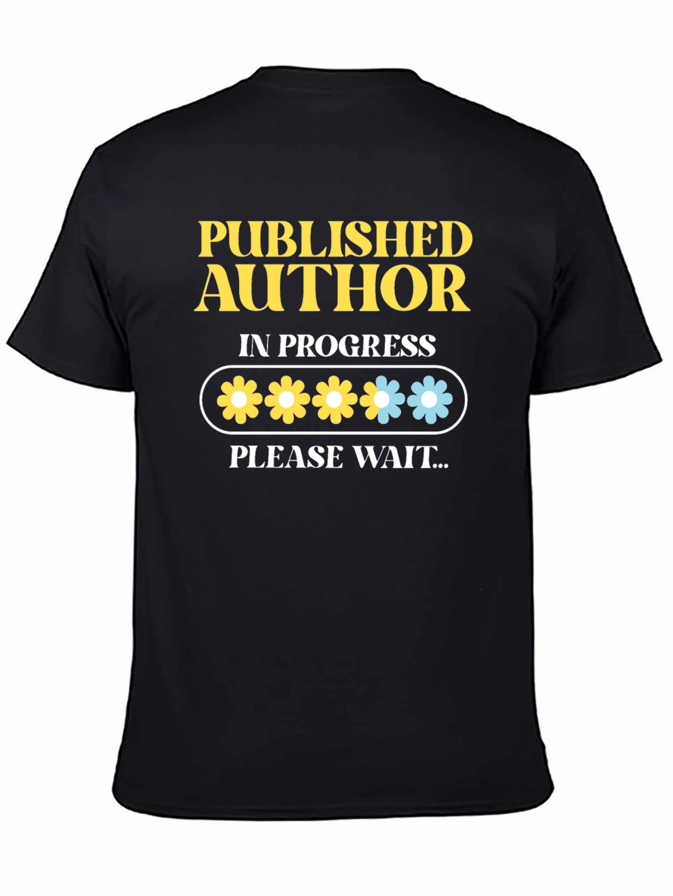 Black Published Author in Progress T-Shirt - Writing Novelty Tee view 4