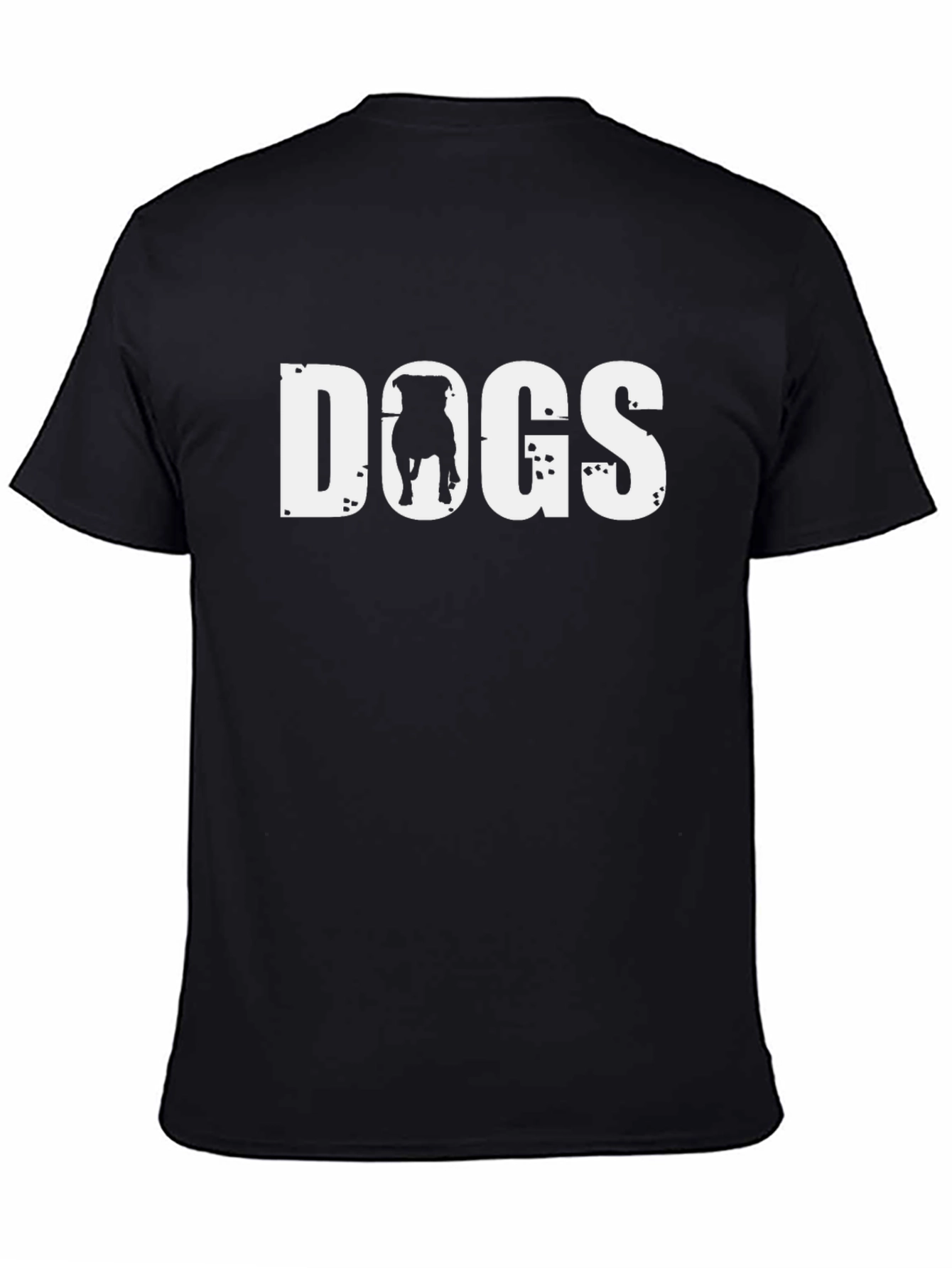 Black DOGS Graphic Tee - Black Crew Neck T-Shirt view 4