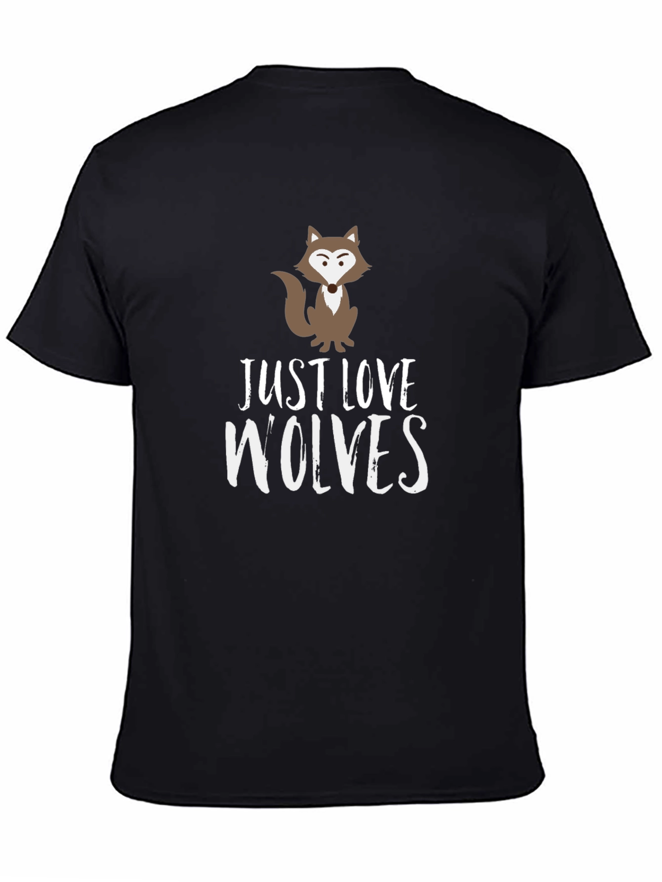 Black Just Love Wolves Graphic T-Shirt - Animal Lover Tee view 4