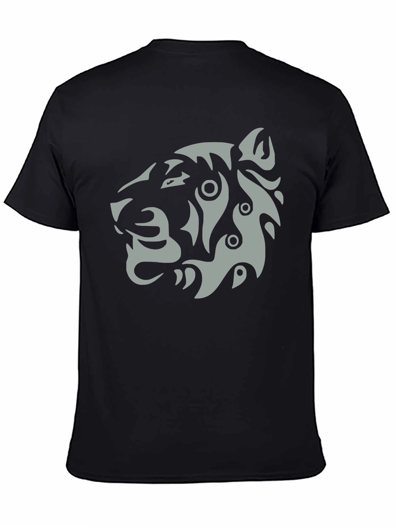 Black Tribal Tiger Graphic T-Shirt - Stylish Men's Tee view 4