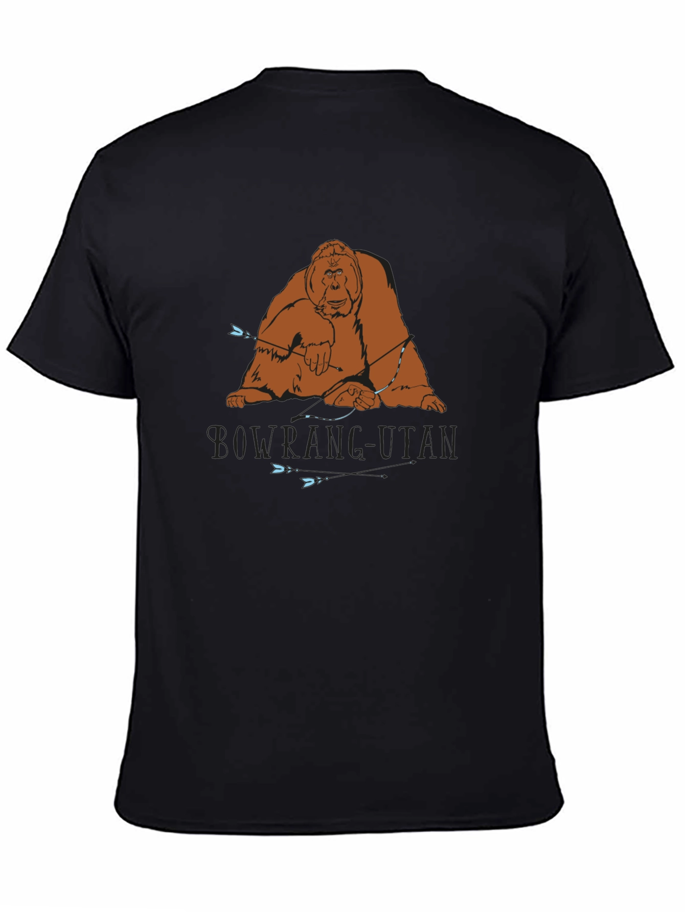 Black Orangutan Graphic Tee - Black view 4