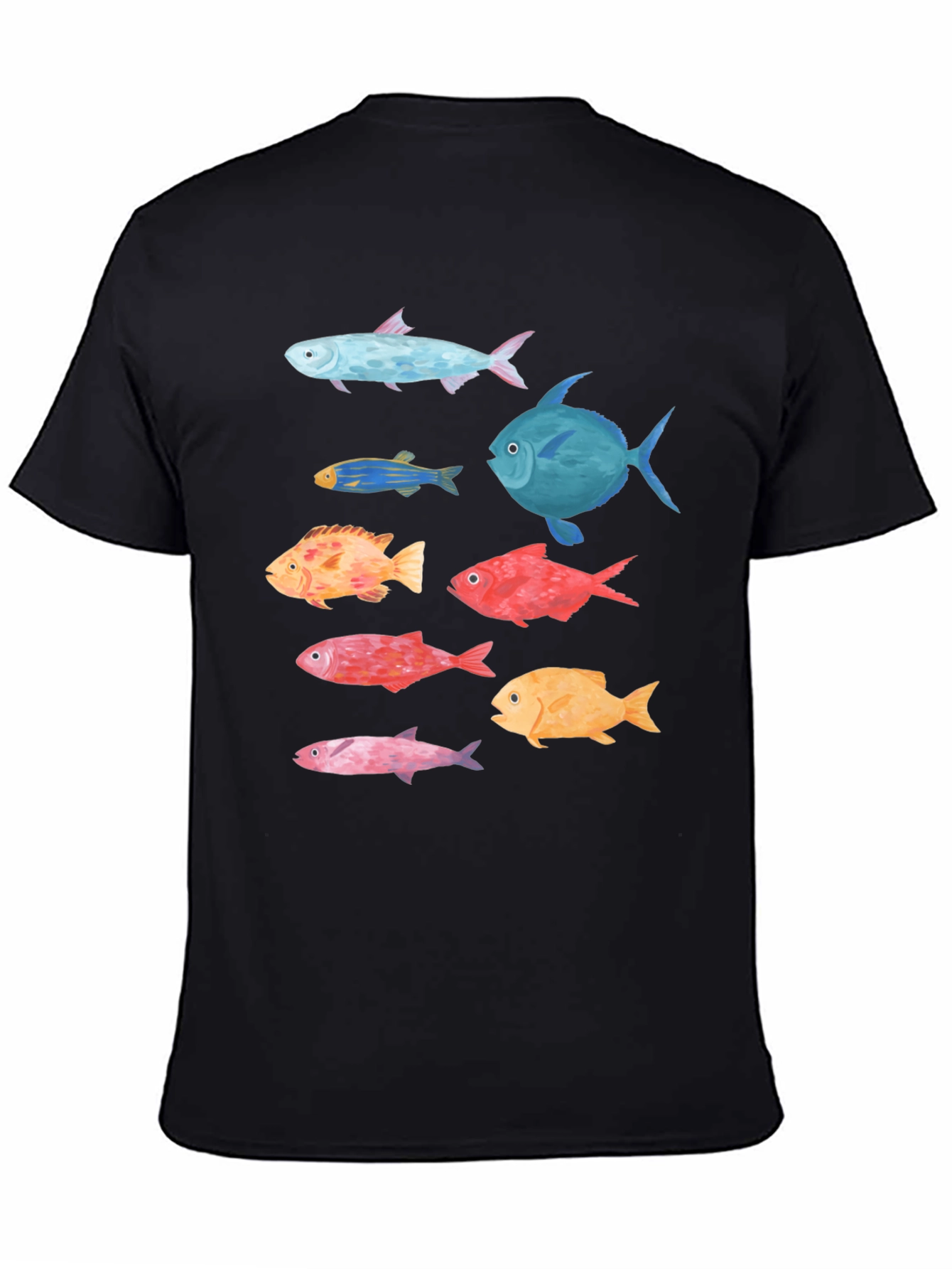 Black Fish Graphic Tee - Stylish Men's Black T-Shirt view 4