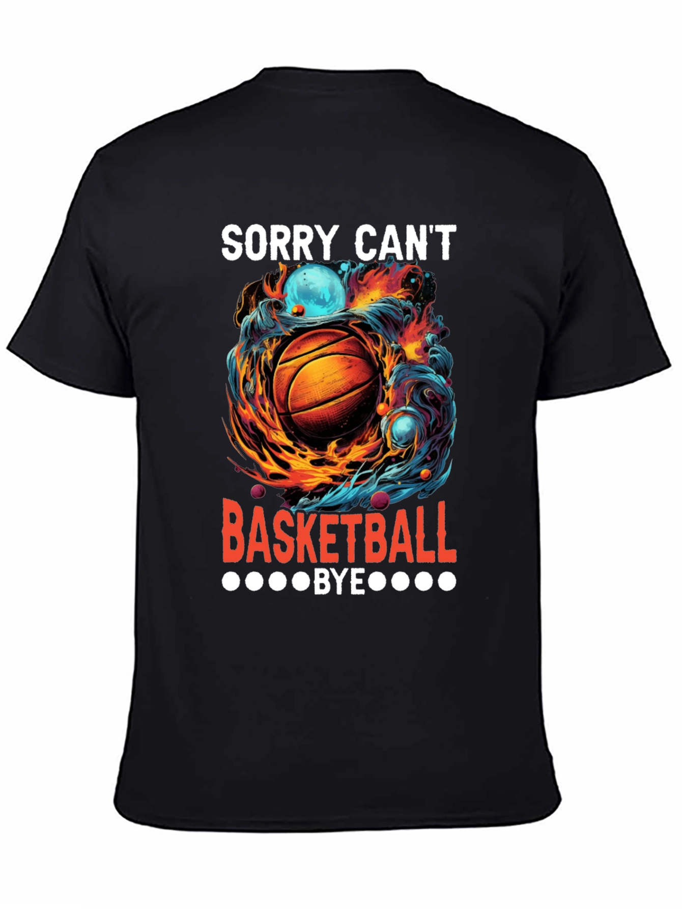 Black Sorry Can't Basketball Bye Graphic Tee view 4