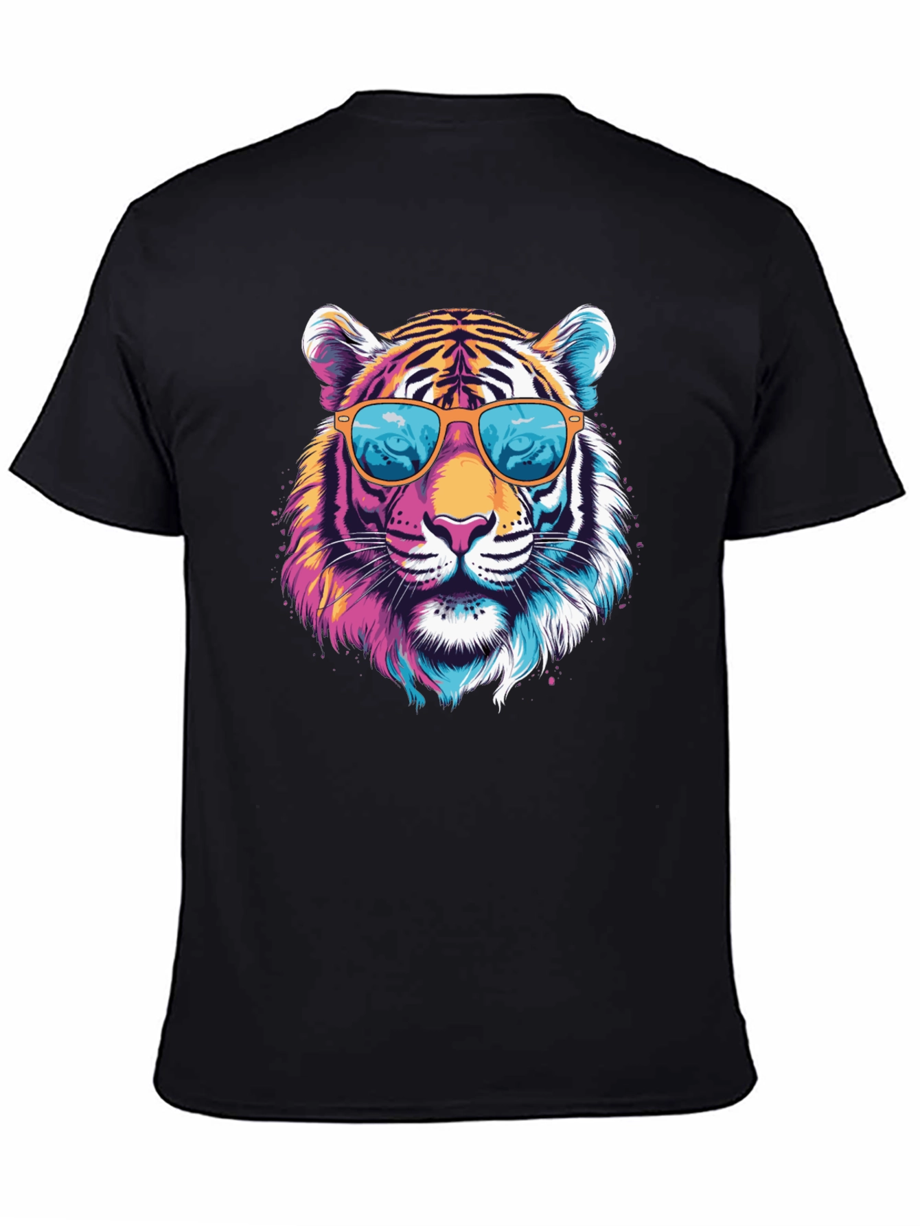 Black Cool Tiger Graphic T-Shirt view 4