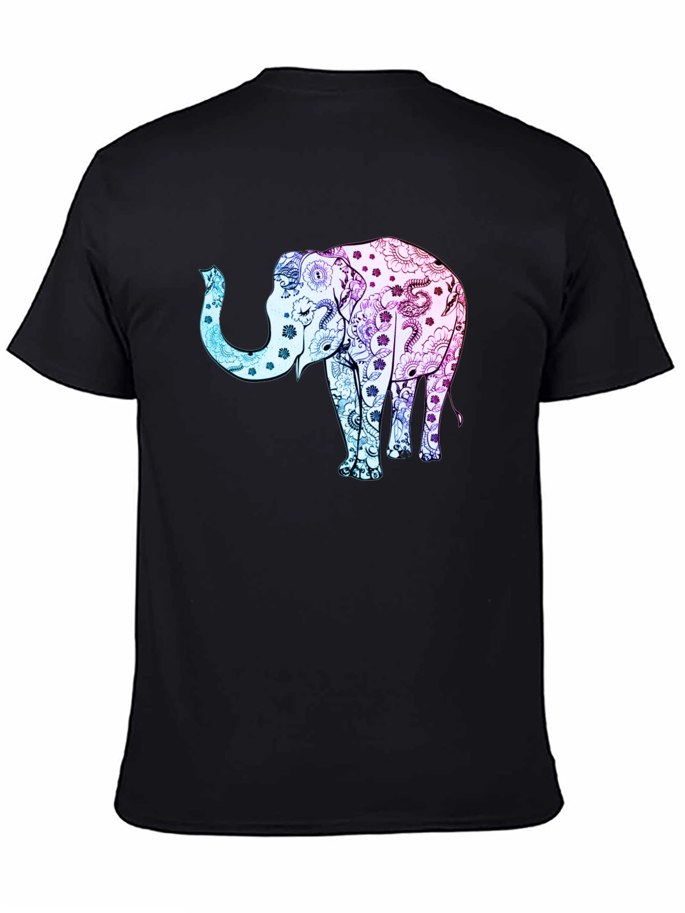 Black Elephant Mandala Graphic Tee - Stylish Men's T-Shirt view 4